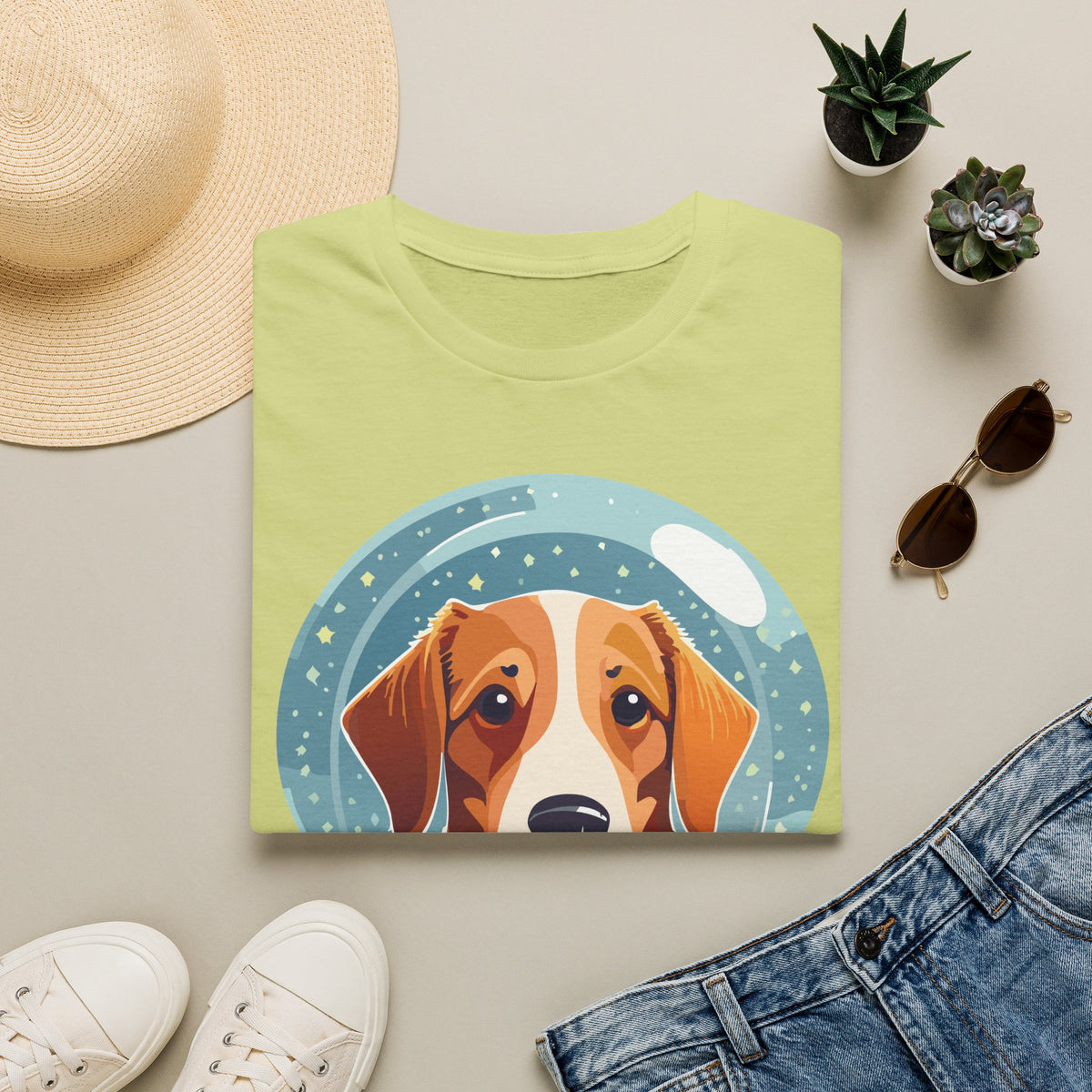 Astronaut Dog Tee | Space Helmet Beagle Graphic T-Shirt