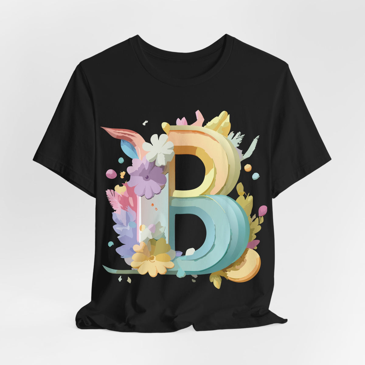 Letter B Graphic Unisex Cotton Bella+Canvas Tee with Art Letter Design