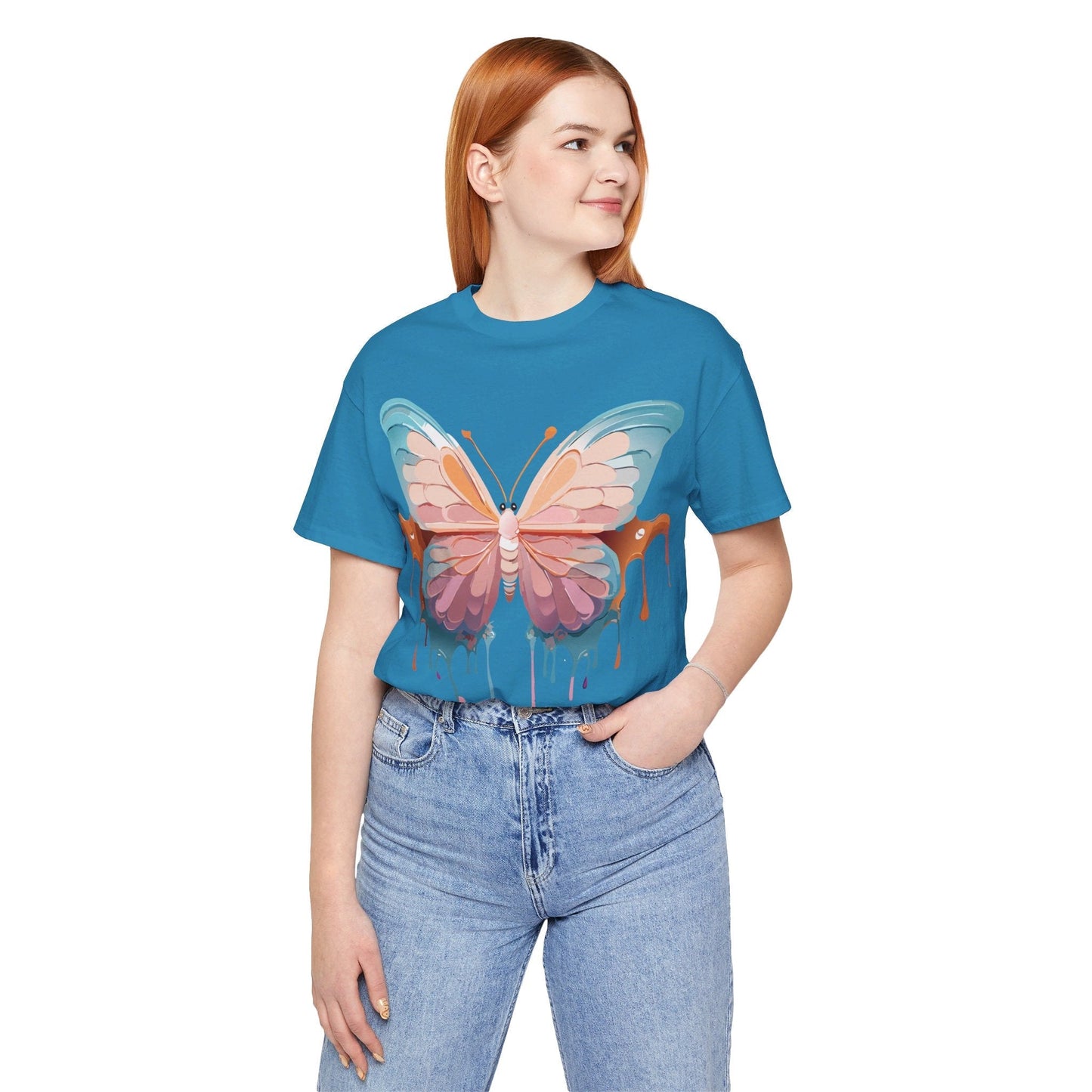 Butterfly Graphic Unisex 100 Cotton Lightweight Vintage Design Jersey Tee 86