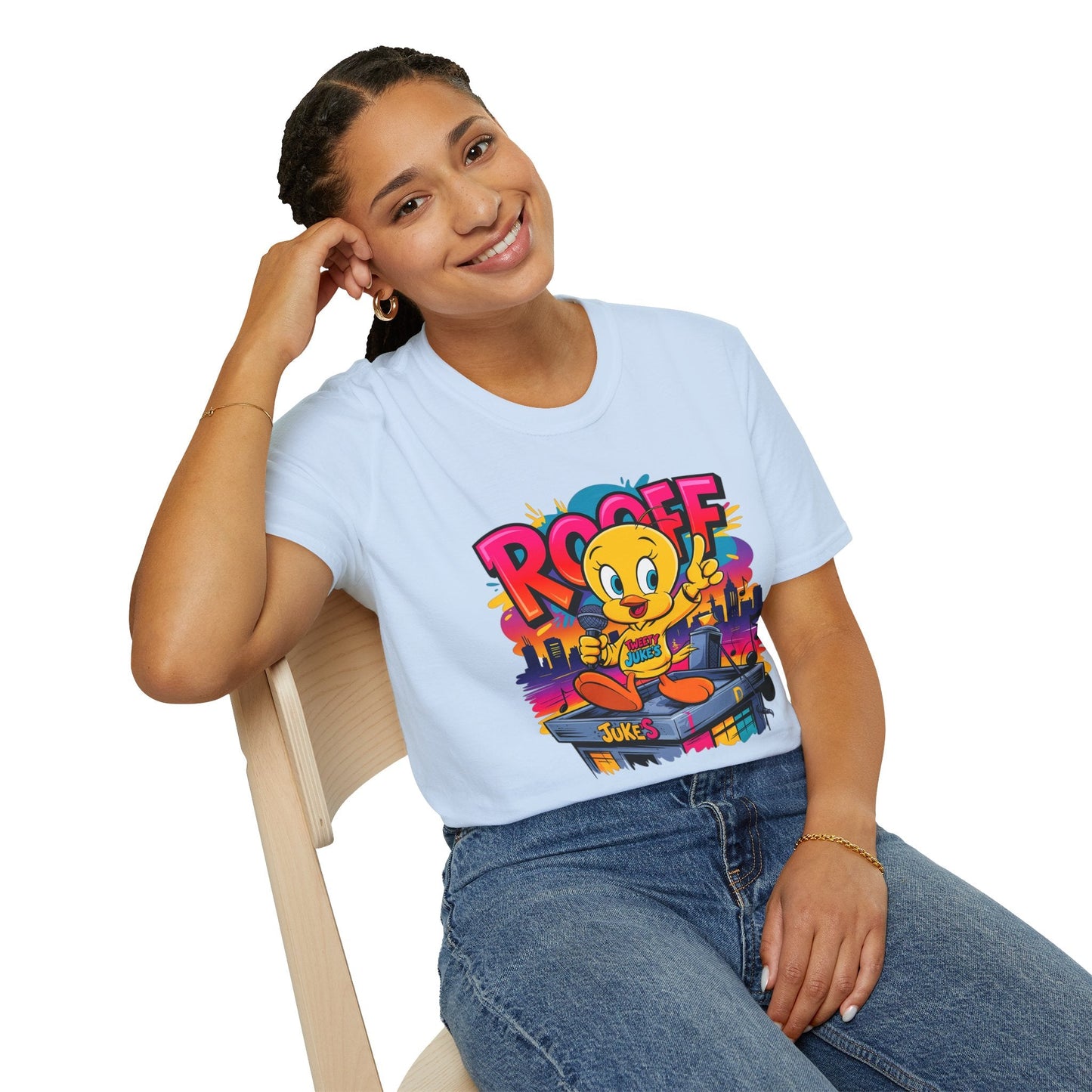 Unisex Cartoon T Shirt With Animation Funny Animals Tee Softstyle Gildan 64000 Cotton