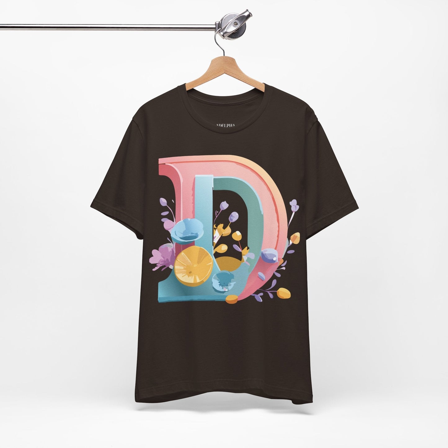 Letter D Shirt Unisex Jersey Graphic Tee From Adelpha With Vintage Inspired Artwork Short Sleeve