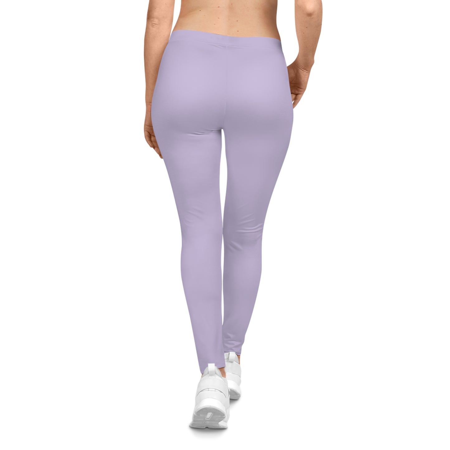 Pale Lilac Color Women's Poly-Span Casual Leggings XS-2XL