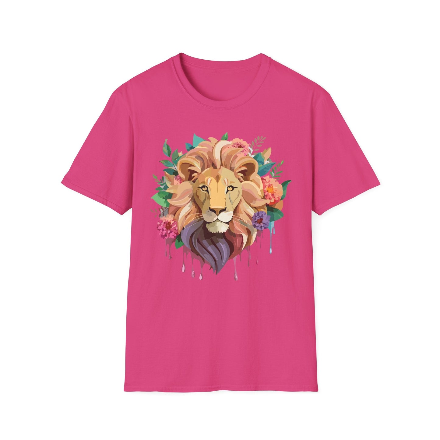 Lion Shirt Unisex Softstyle Tee 100 Percent Ring Spun Cotton Animal Print