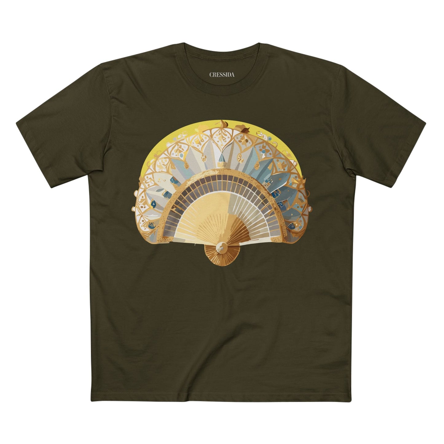 Antique Fan Graphic Design T-Shirt Unisex 100 Cotton Floral Carnival Artwork Tee 19