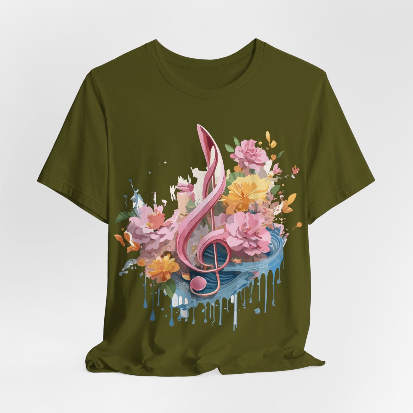 Music Graphic Unisex 100 Cotton Vintage Art with Musical Elements Tee 139