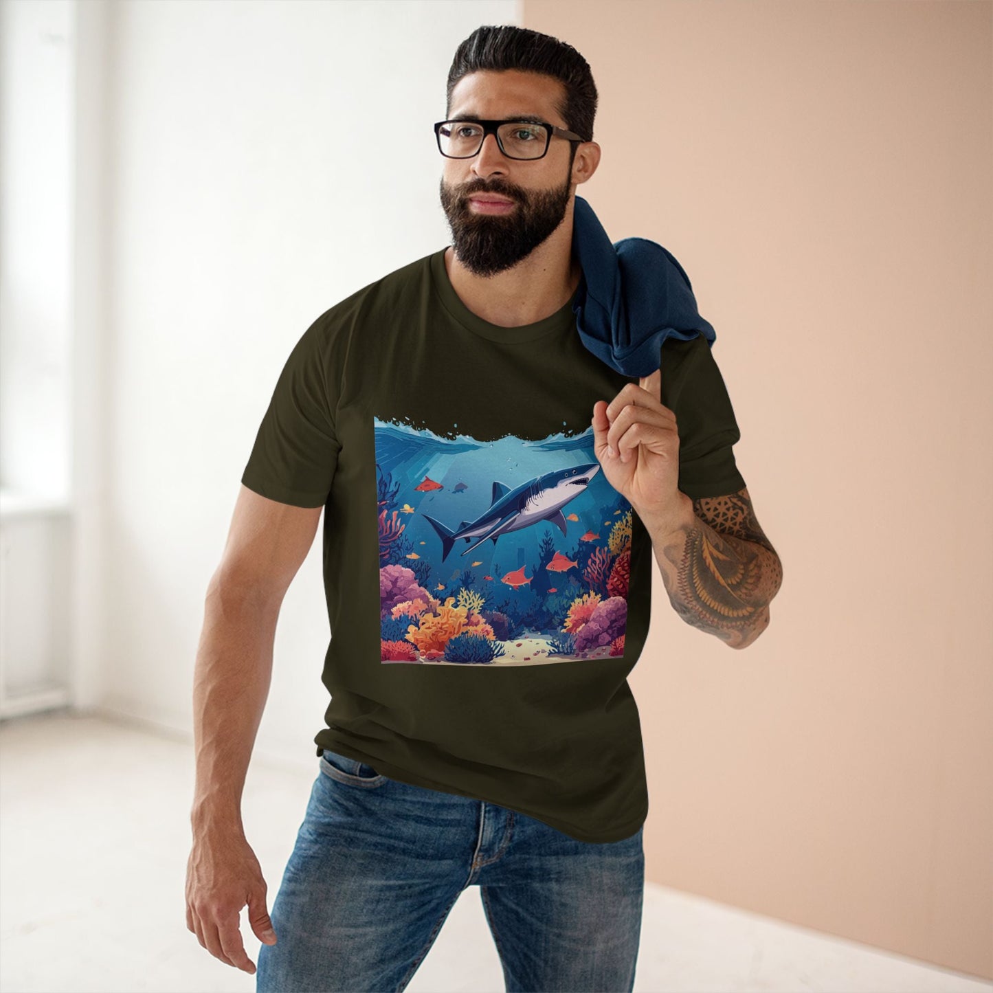Ocean Pacific Unisex Premium Cotton Tee With Original Art Design From Retro2Nova Art Collection