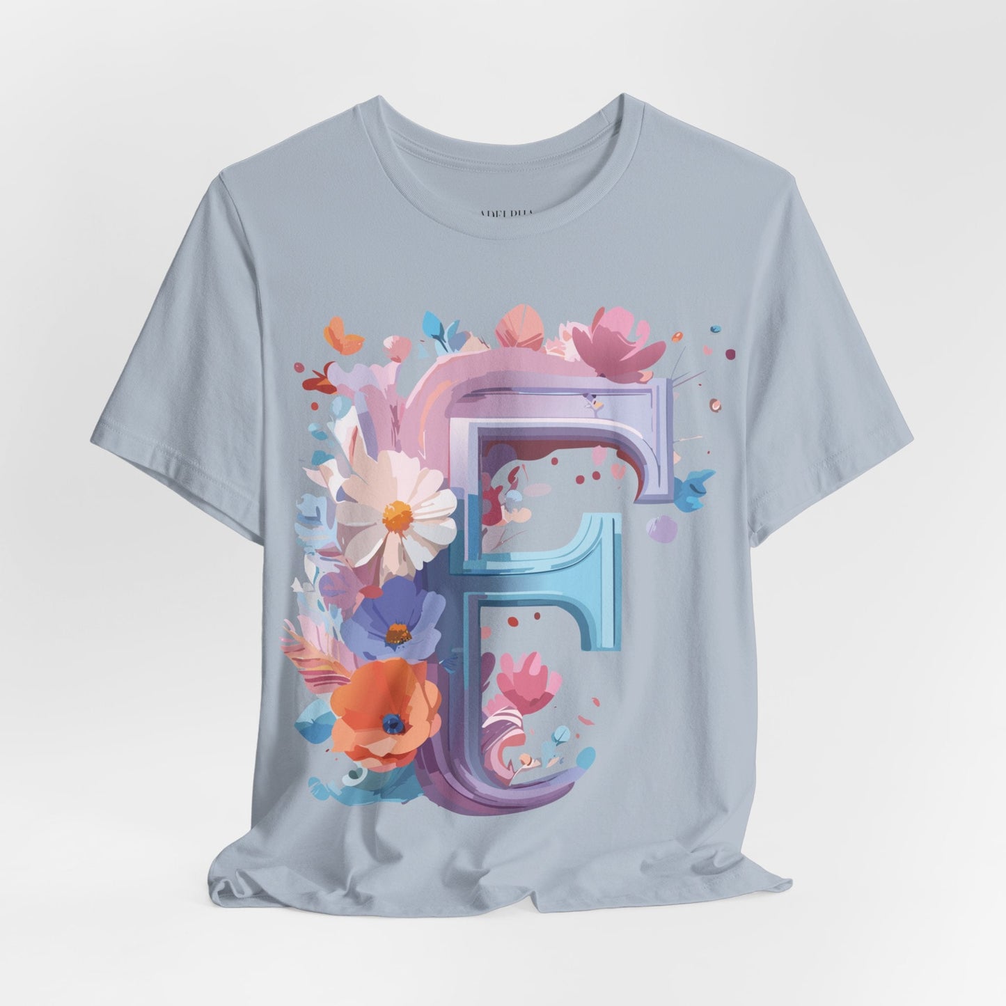 Letter F Graphic Tee Unisex Vintage Style Shirt Featuring Adelpha Artwork Premium Short Sleeve