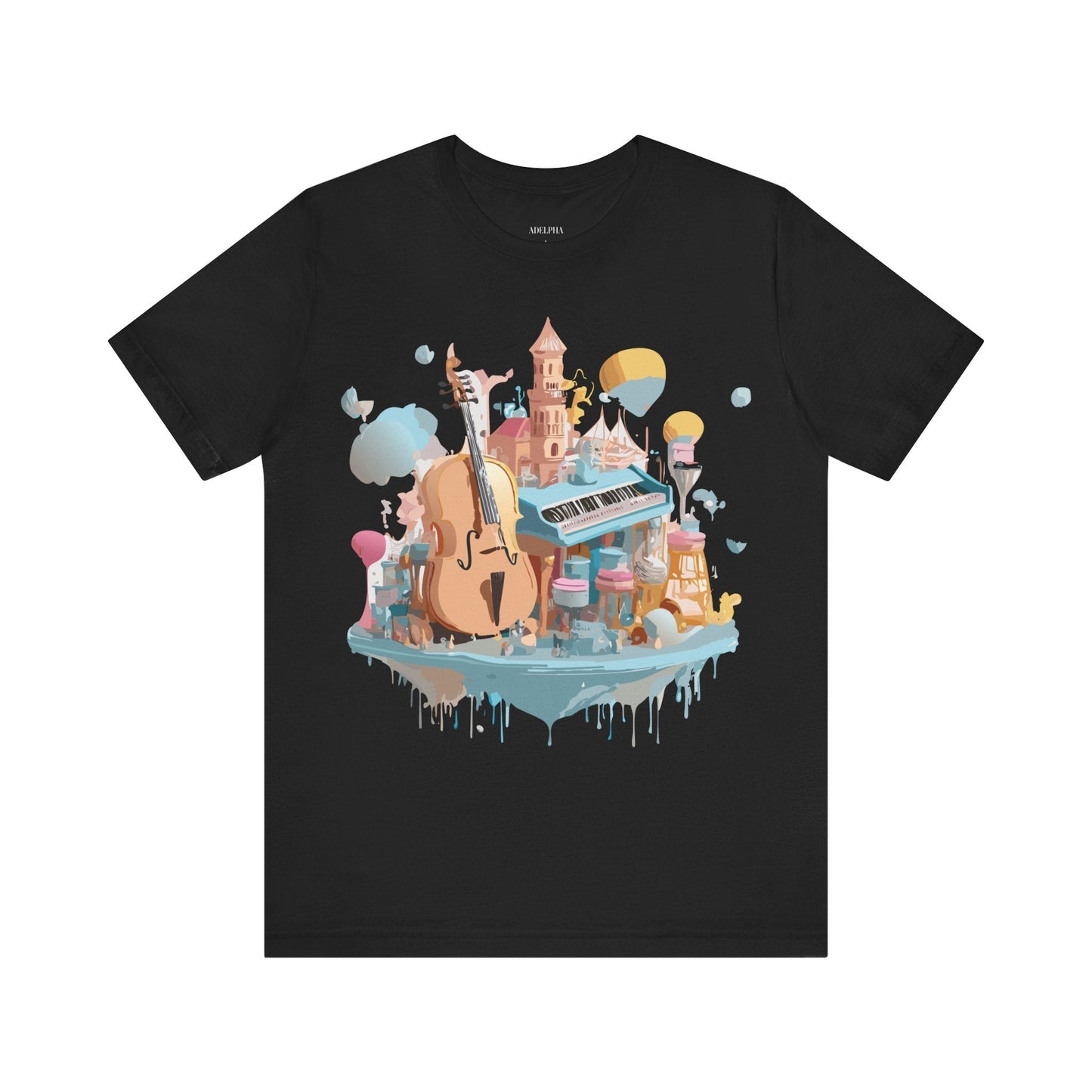 Music Graphic Tee Unisex Vintage Art Design By Adelpha Premium Short Sleeve T Shirt