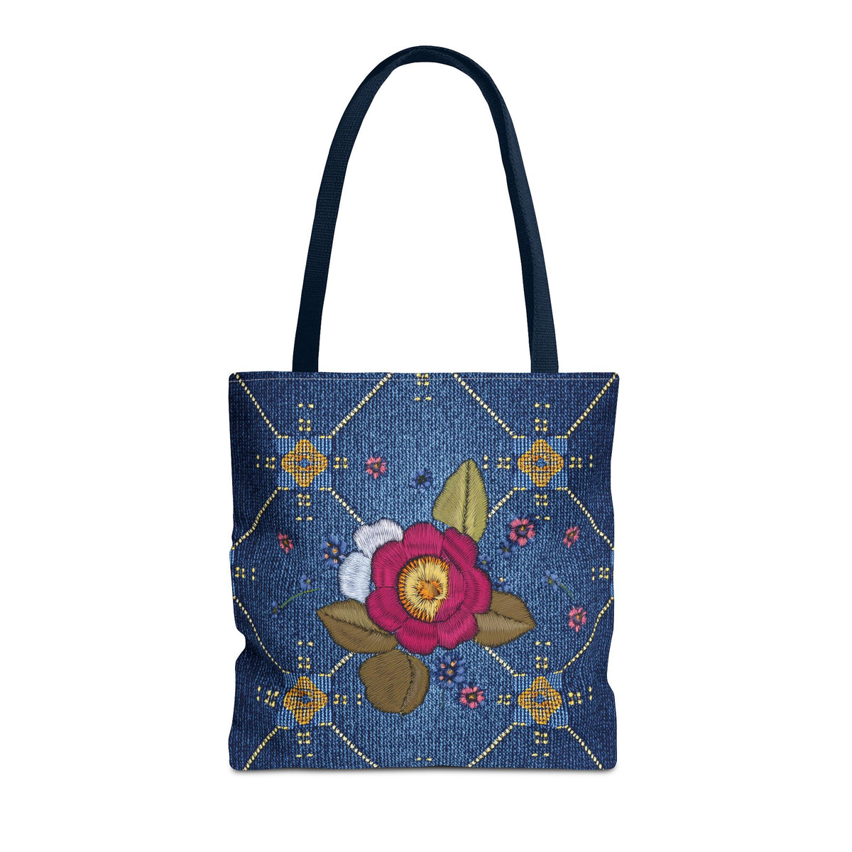 Denim Fabric Imitation Print Unisex Canvas Bag Poly Spun 3 Sizes Tote Bag 159-2
