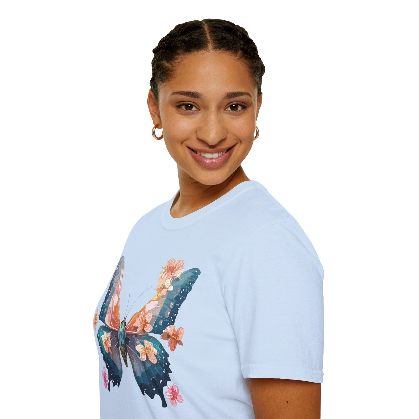 Butterfly Shirt Unisex T Shirt Monarch Print Gildan Softstyle 64000 Ring Spun Cotton Tee