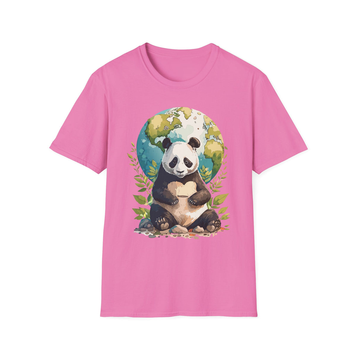 Panda Earth Illustration T-Shirt | Cute Panda Globe Tee