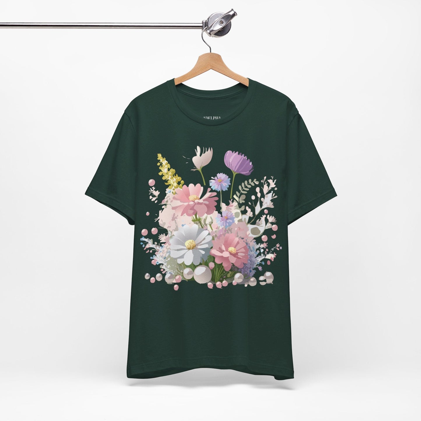 Adelpha Floral Graphic T Shirt Unisex Jersey Short Sleeve Art Design Vintage Inspired Premium