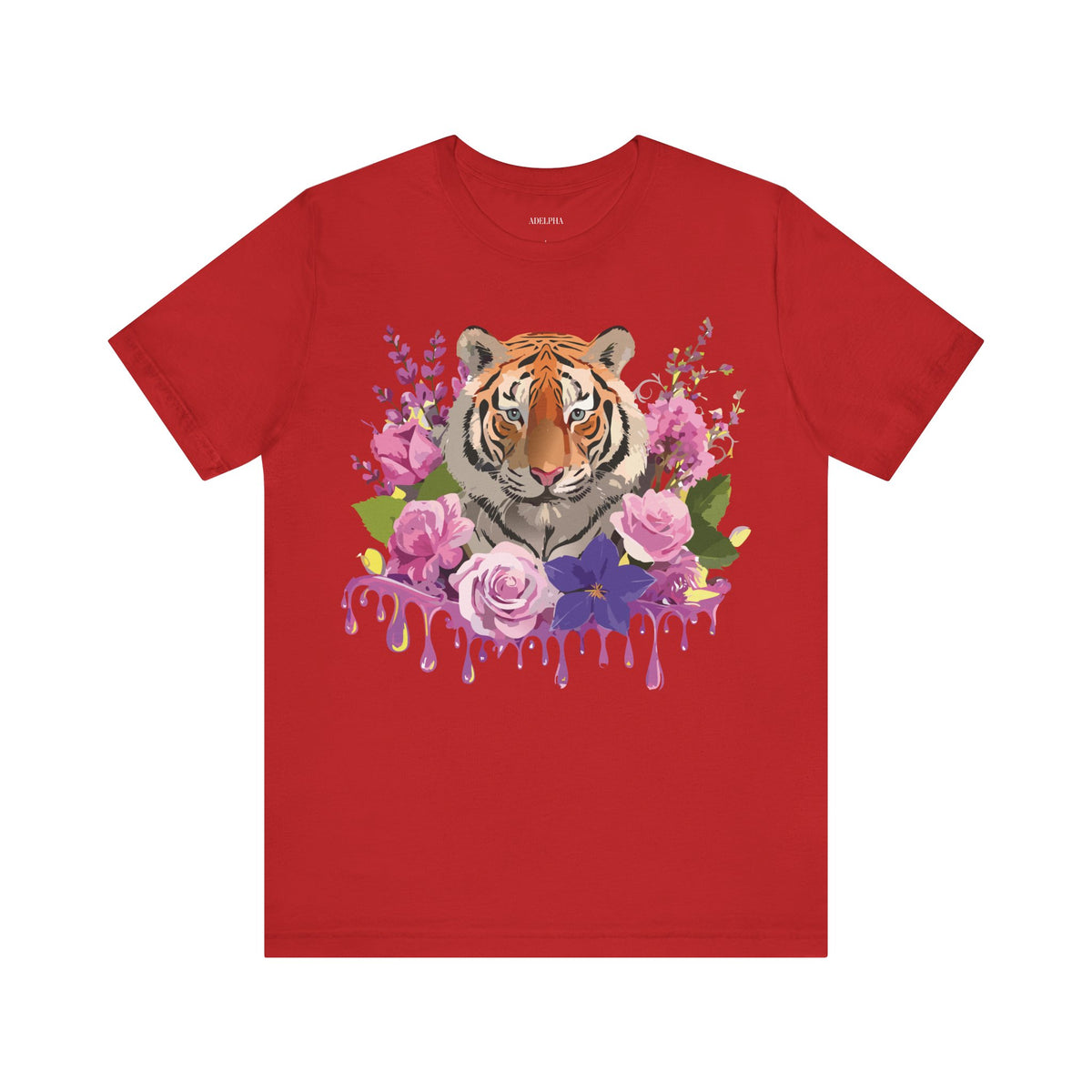 Tiger Graphic Unisex Cotton Bella+Canvas Tee with Art Animal Design e69