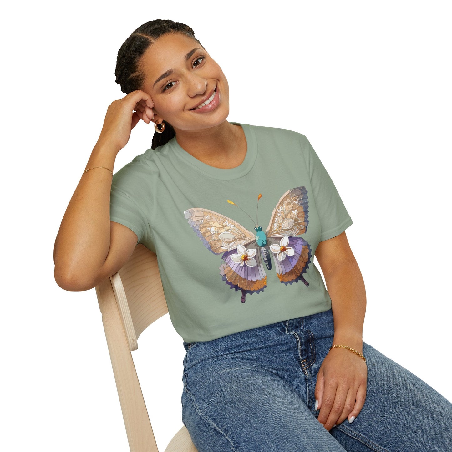Butterfly Shirt Unisex T Shirt With Monarch Design Softstyle Gildan 64000 100 Percent Cotton Tee