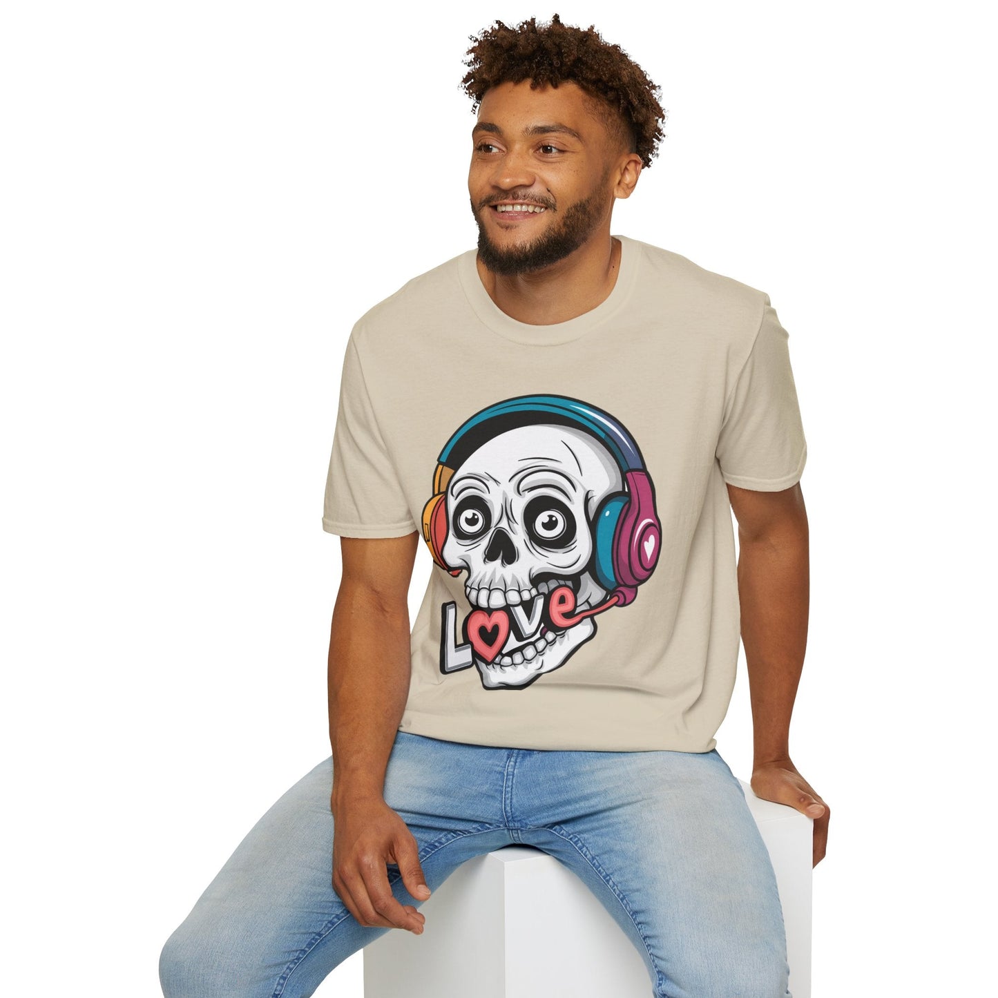 Skull Tee Shirt Unisex Skeleton Shirt With Skull Artwork Gildan Softstyle Cotton Tee