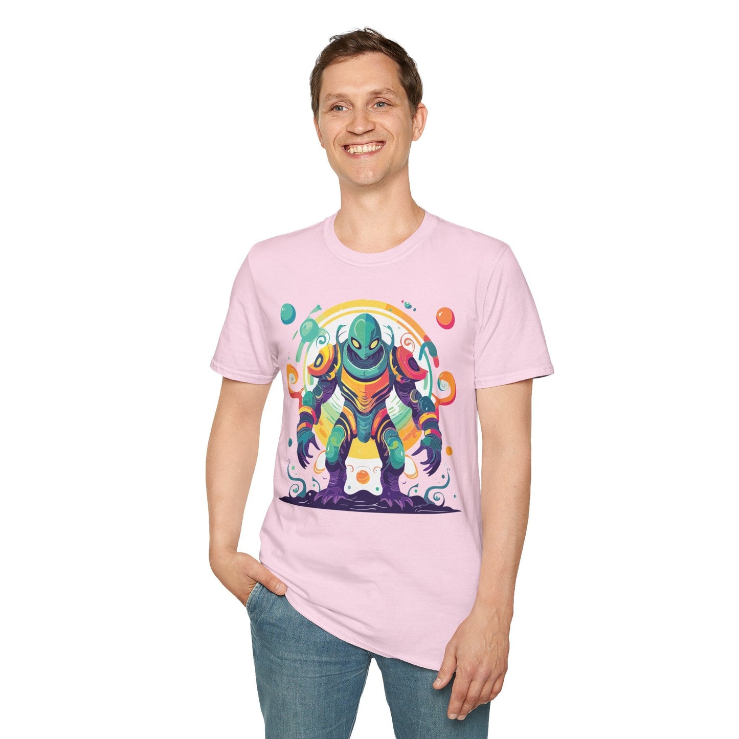 Alien Graphic Unisex Cotton Softstyle UFO Artwork Tee 11