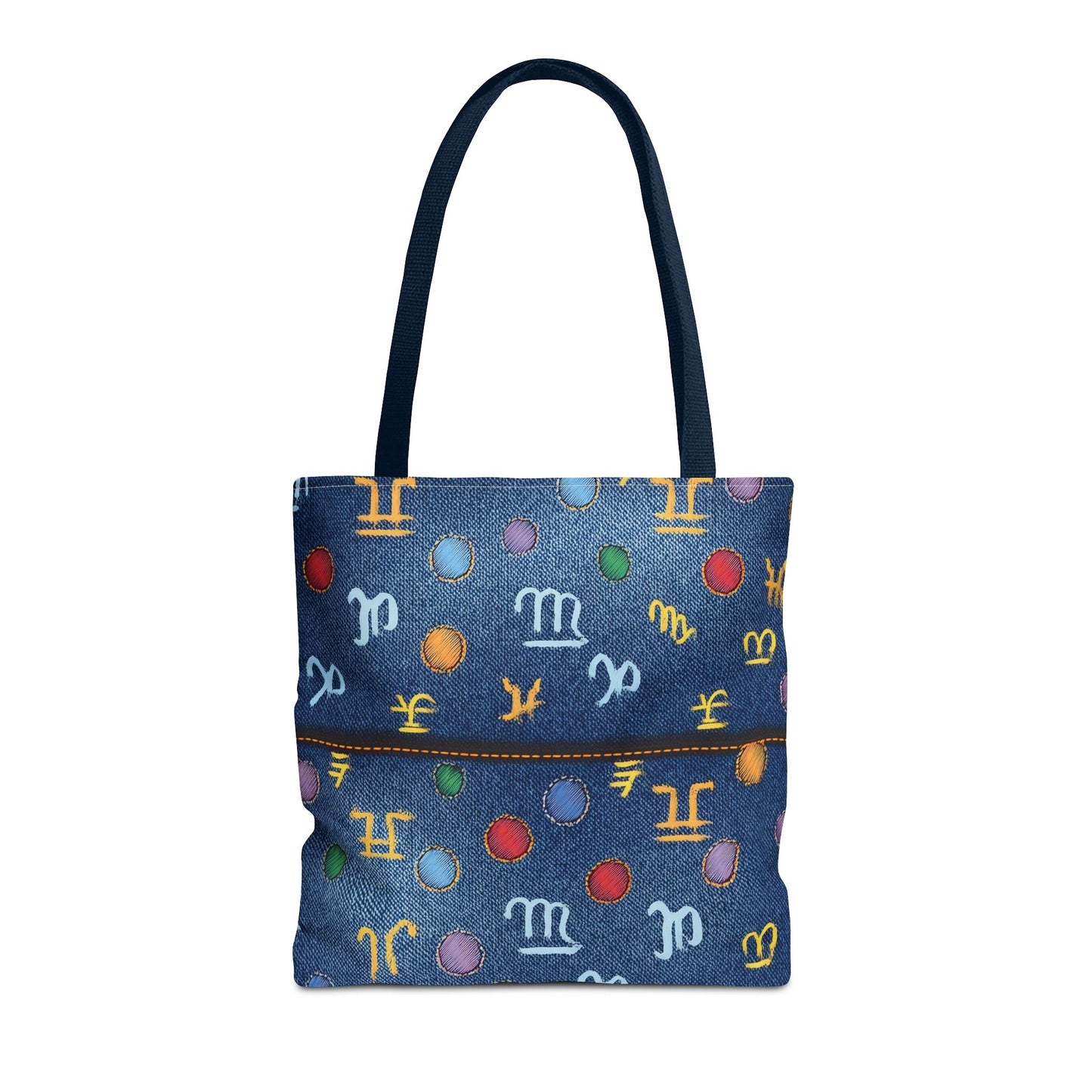 Denim Fabric Imitation Print Unisex Canvas Bag Poly Spun 3 Sizes Tote Bag 184-4
