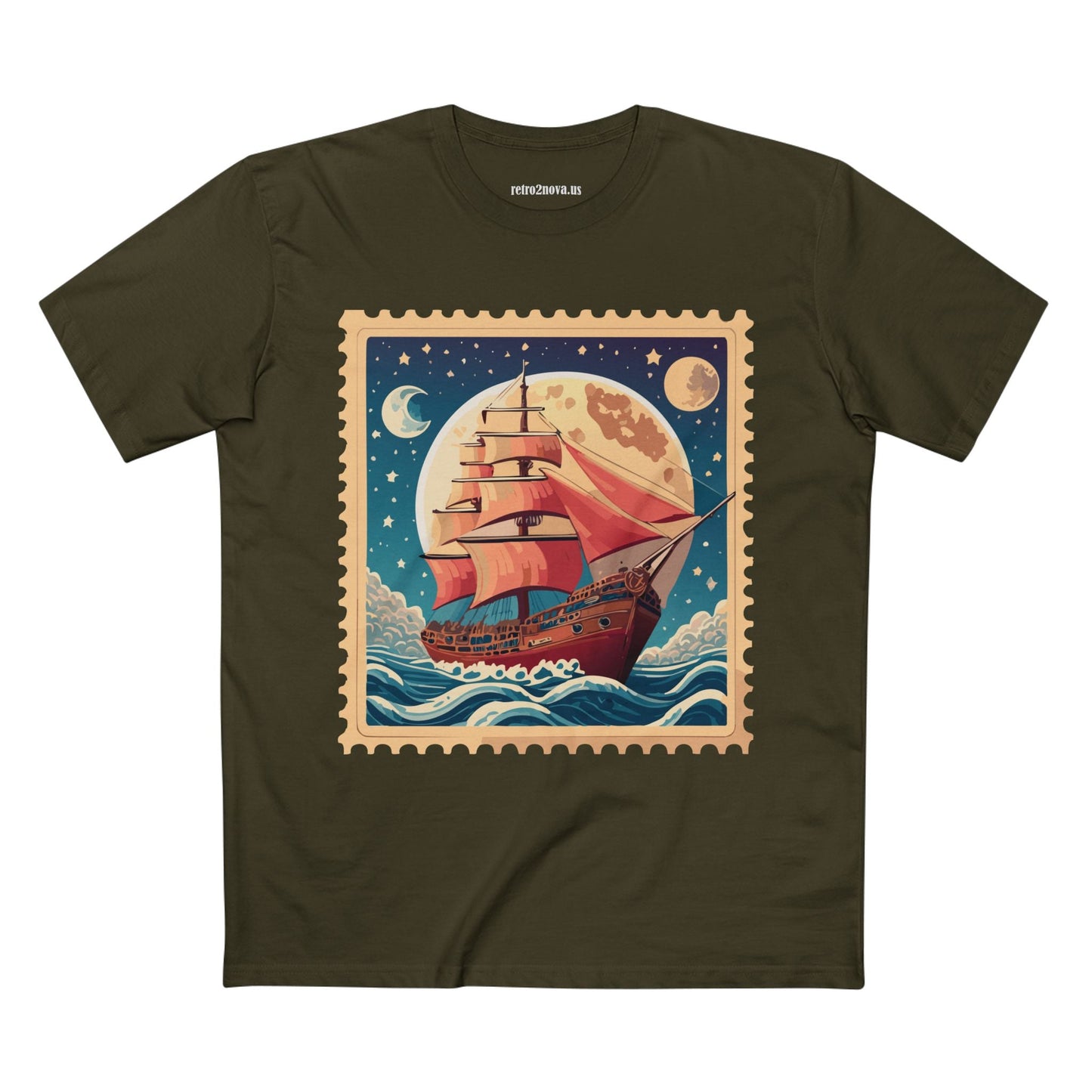 Postage Stamp Shirt Unisex Art Tee Premium Cotton Staple Retro2Nova Art Collection