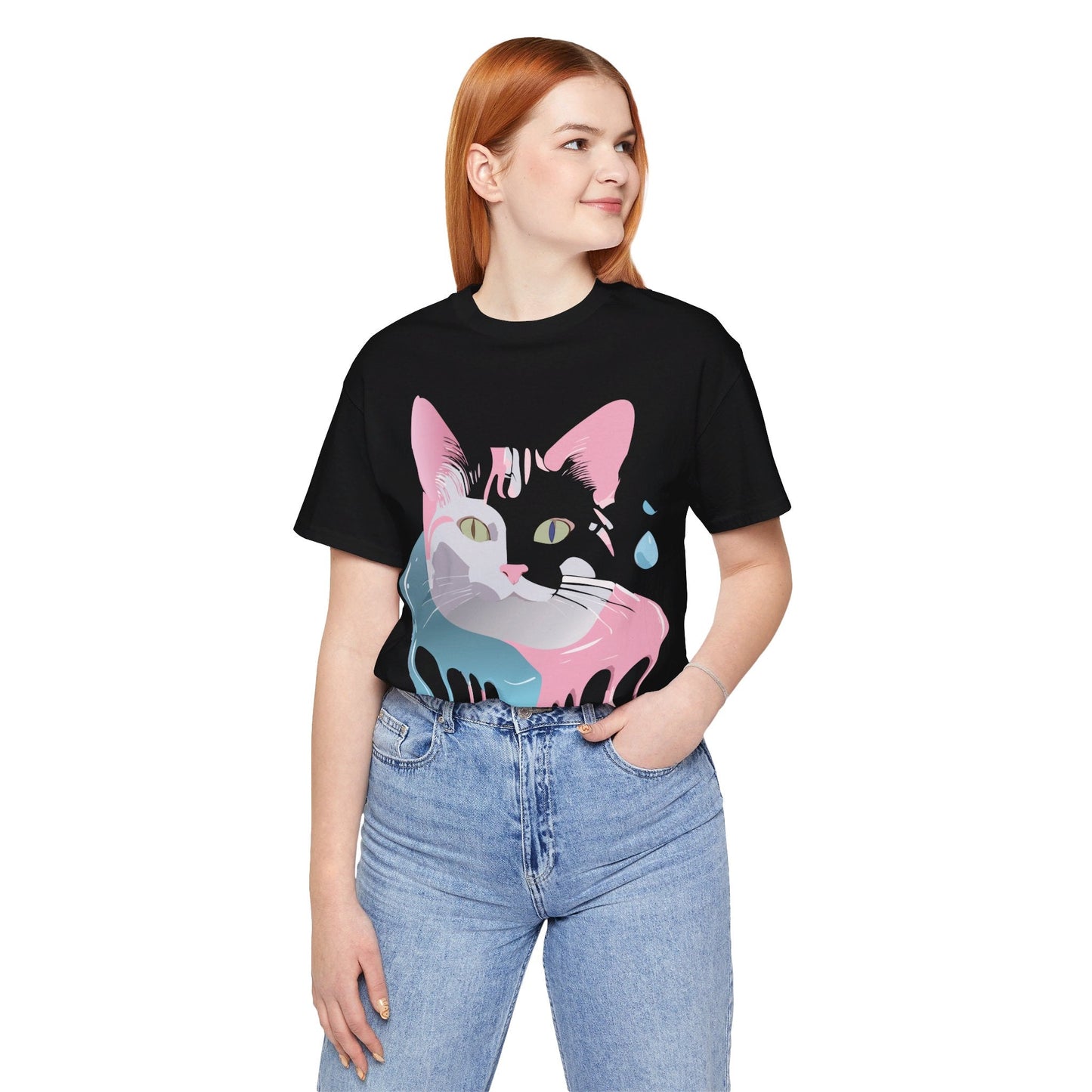 Cat Graphic Tee Unisex Short Sleeve T Shirt Adelpha Vintage Inspired Design