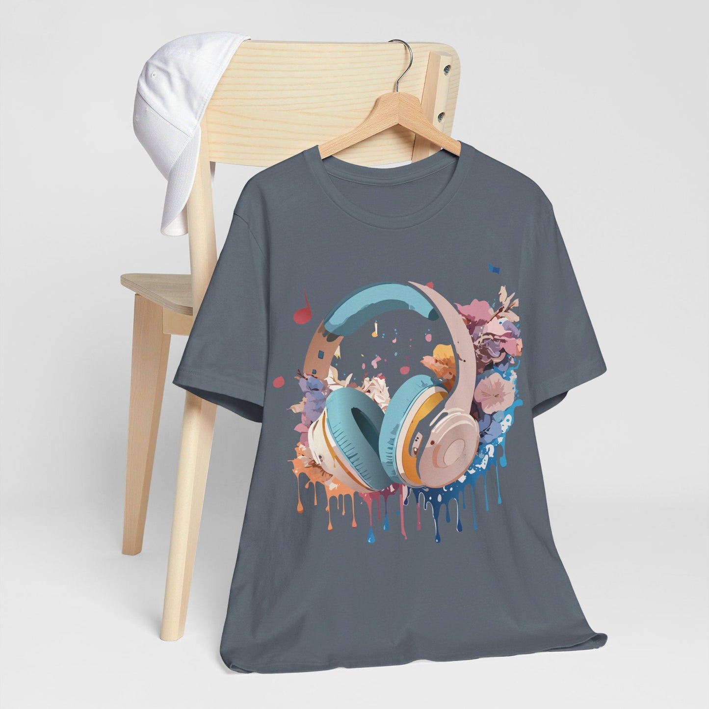 Music Graphic Unisex 100 Cotton Vintage Art with Musical Elements Tee 1