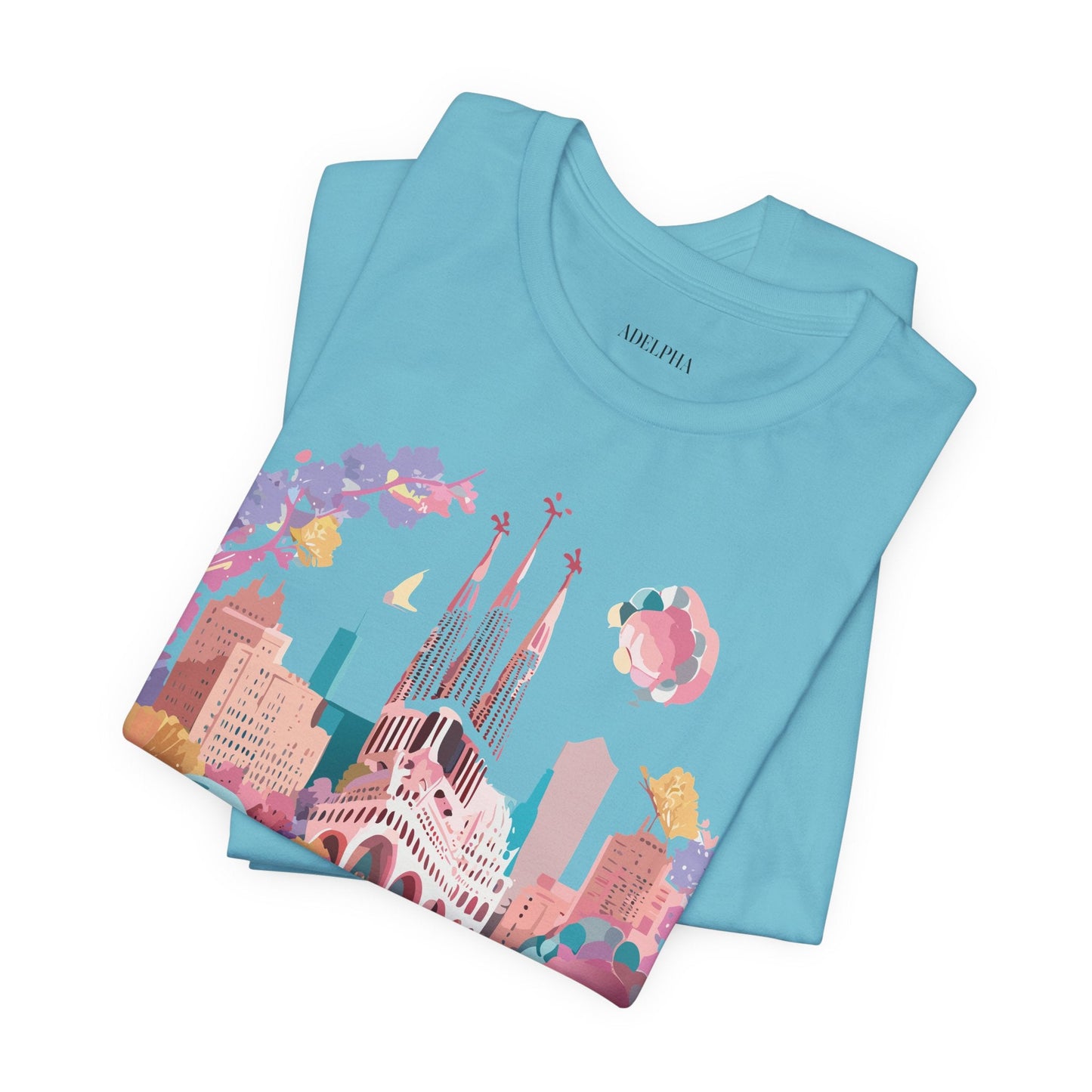 Unisex Graphic Tee Barcelona Design By Adelpha Vintage Artwork Unisex Jersey Short Sleeve Shirt