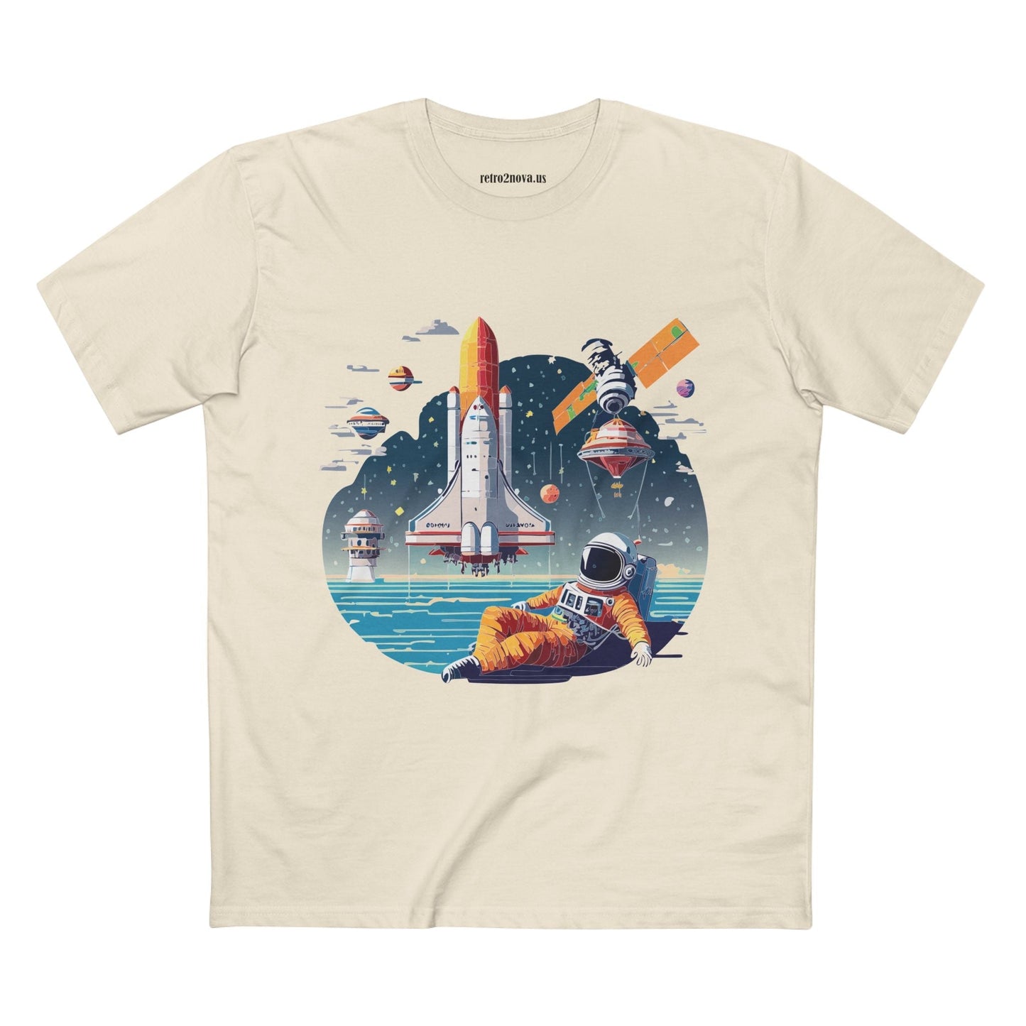 Cosmos Astronaut Shirt CS35 Unisex Premium Cotton Tee With Original Art Design Retro2Nova