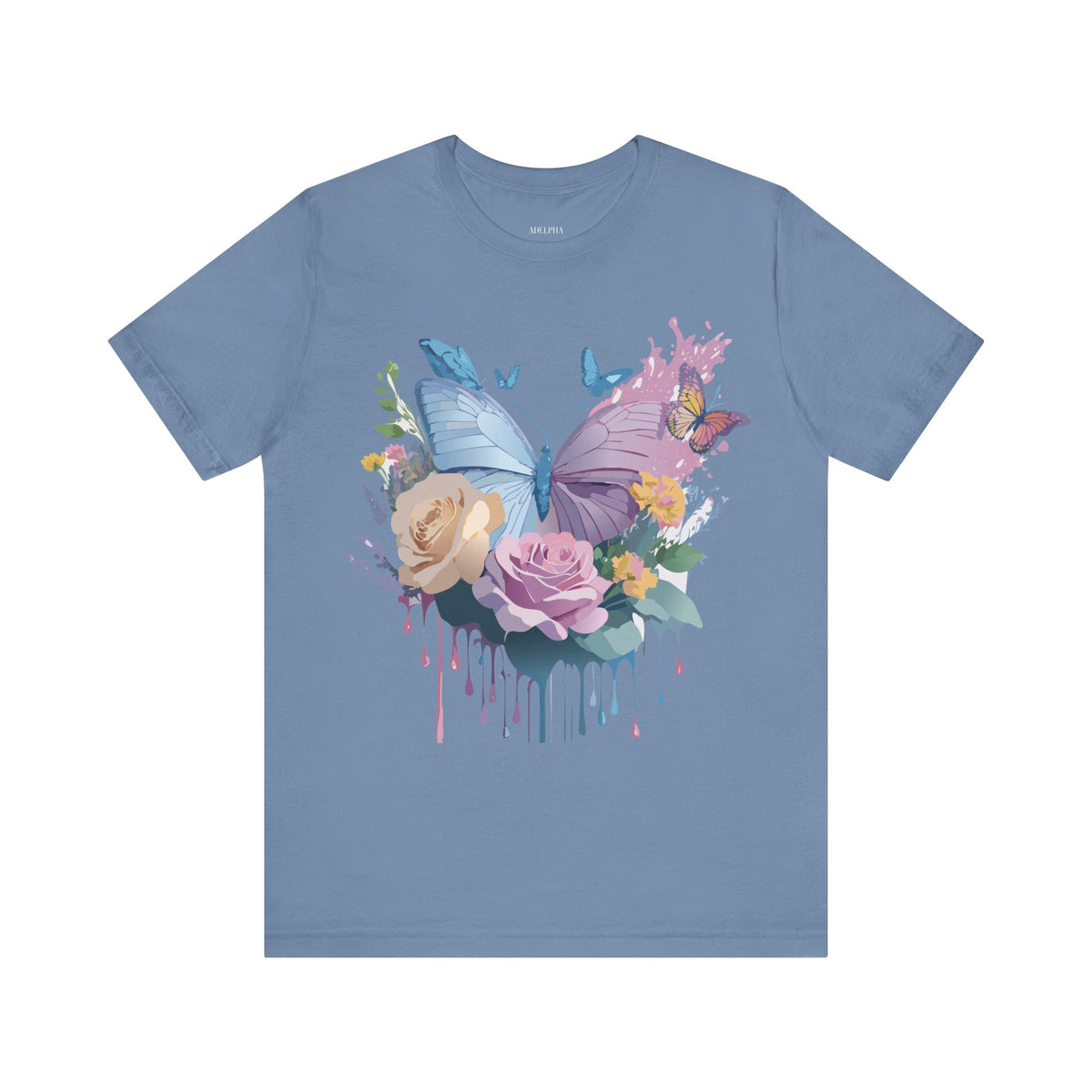 Butterfly Graphic Unisex Cotton Bella+Canvas Tee with Art Design n74