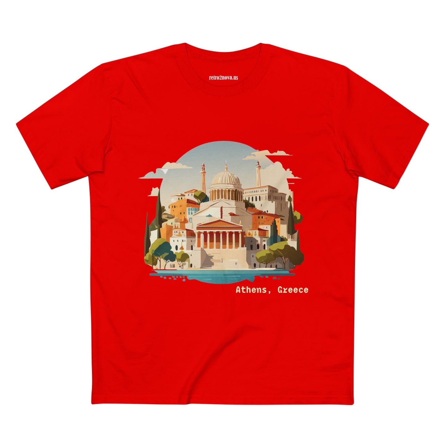 Greece Travel Shirt Unisex Premium Cotton Tee With Original Art Design From Retro2Nova