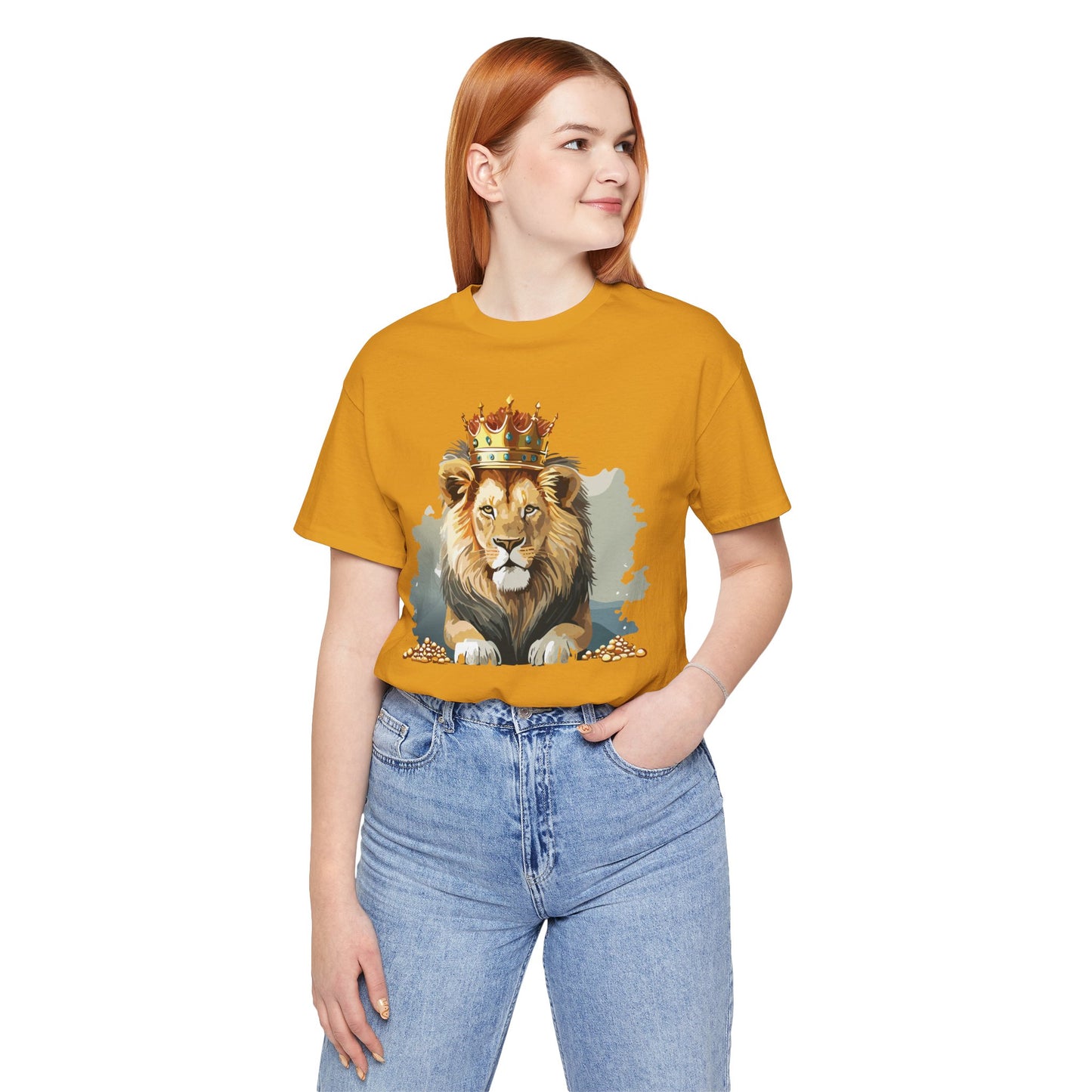 Majestic Lion Crown T-shirt, Animal Shirt, Lion Tee, Unisex Top, Birthday Gift, Shirt with Animal design