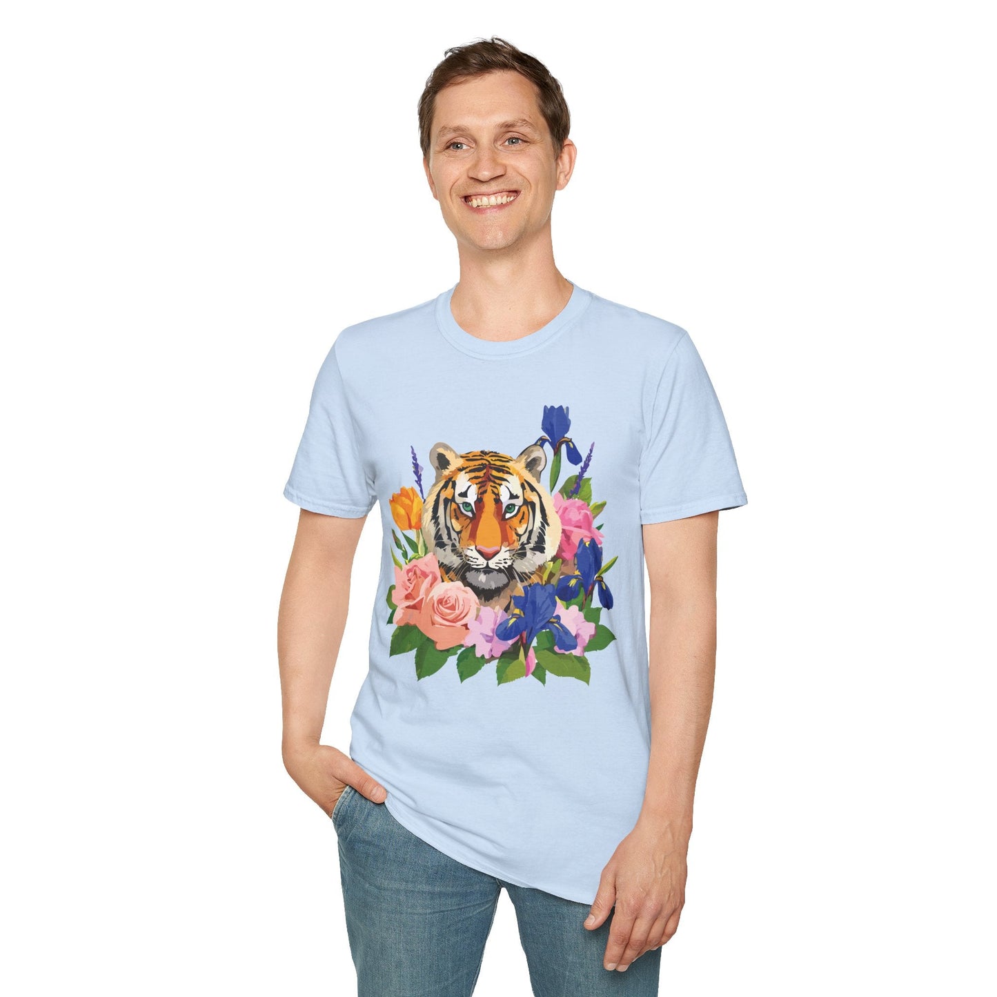 Tiger Shirt Unisex Animal Tee Gildan Softstyle 64000 100 Percent Cotton
