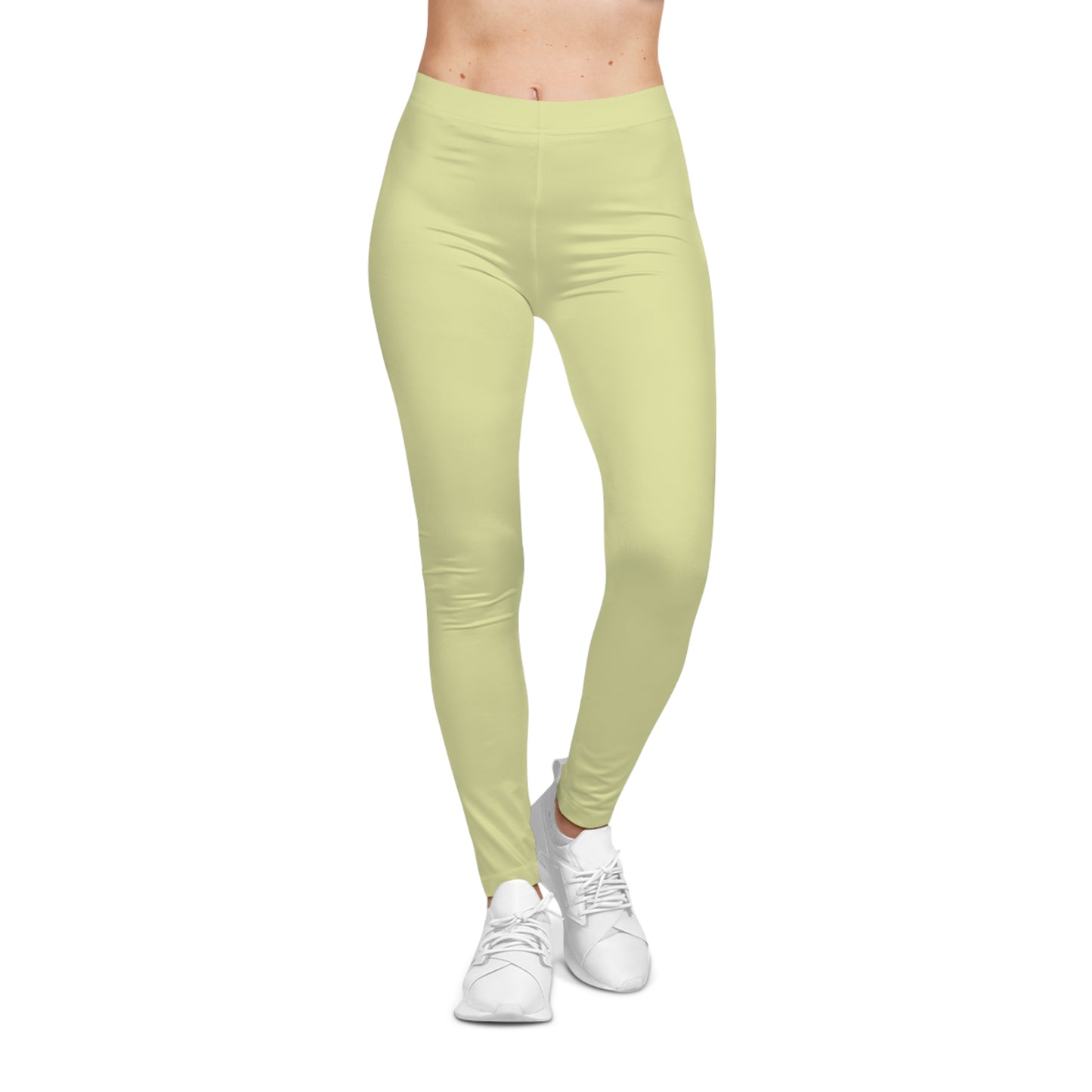 Spring Yellow Color Women's Poly-Span Casual Leggings XS-2XL
