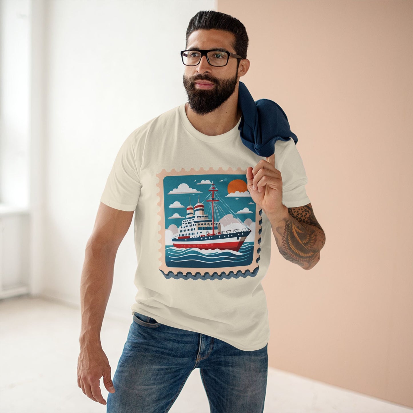 Stamp Shirt Postage Stamp Tee Unisex Premium Cotton Art Design From Retro2Nova Collection PS47