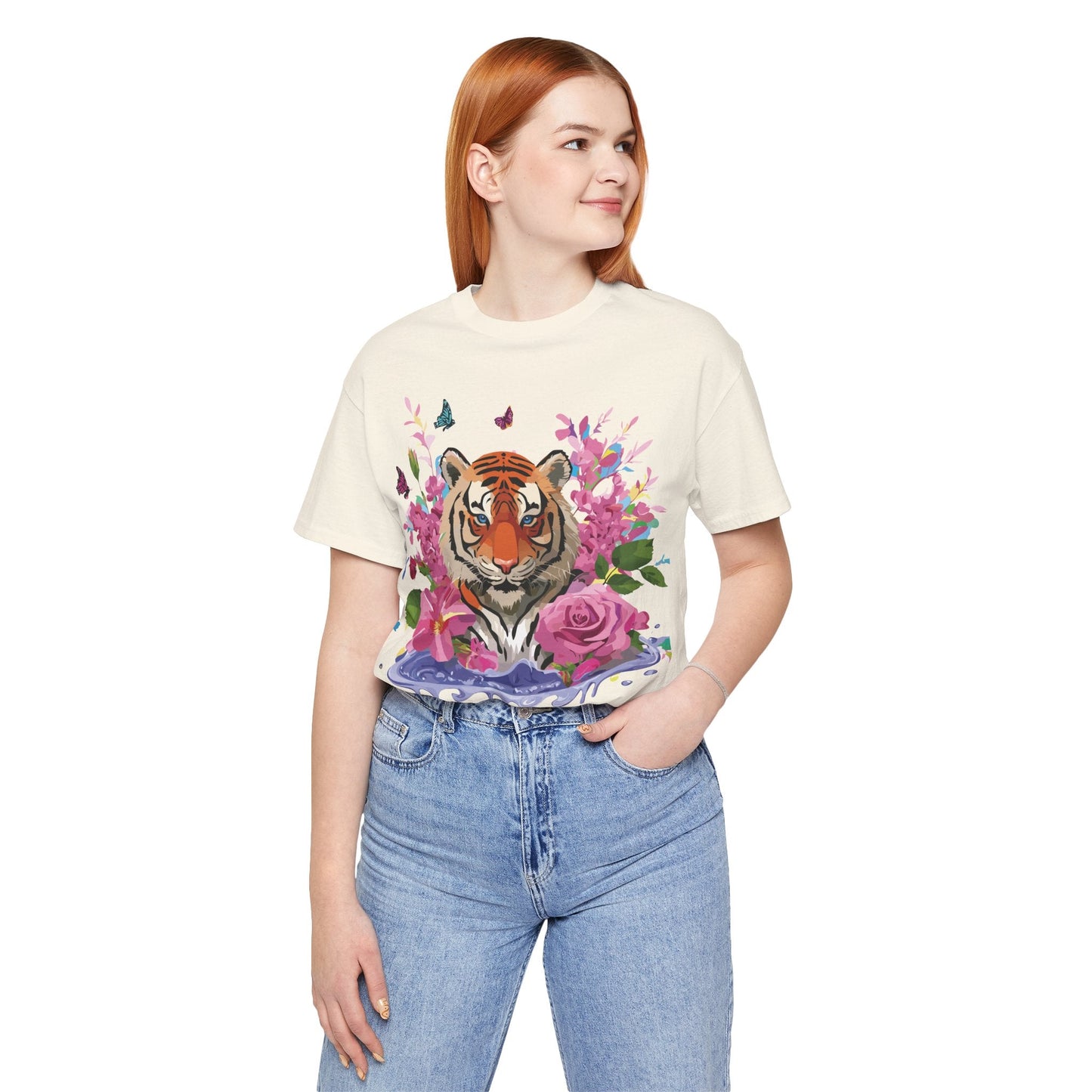 Tiger Graphic Unisex 100 Cotton Vintage Art with Animal Tee 11