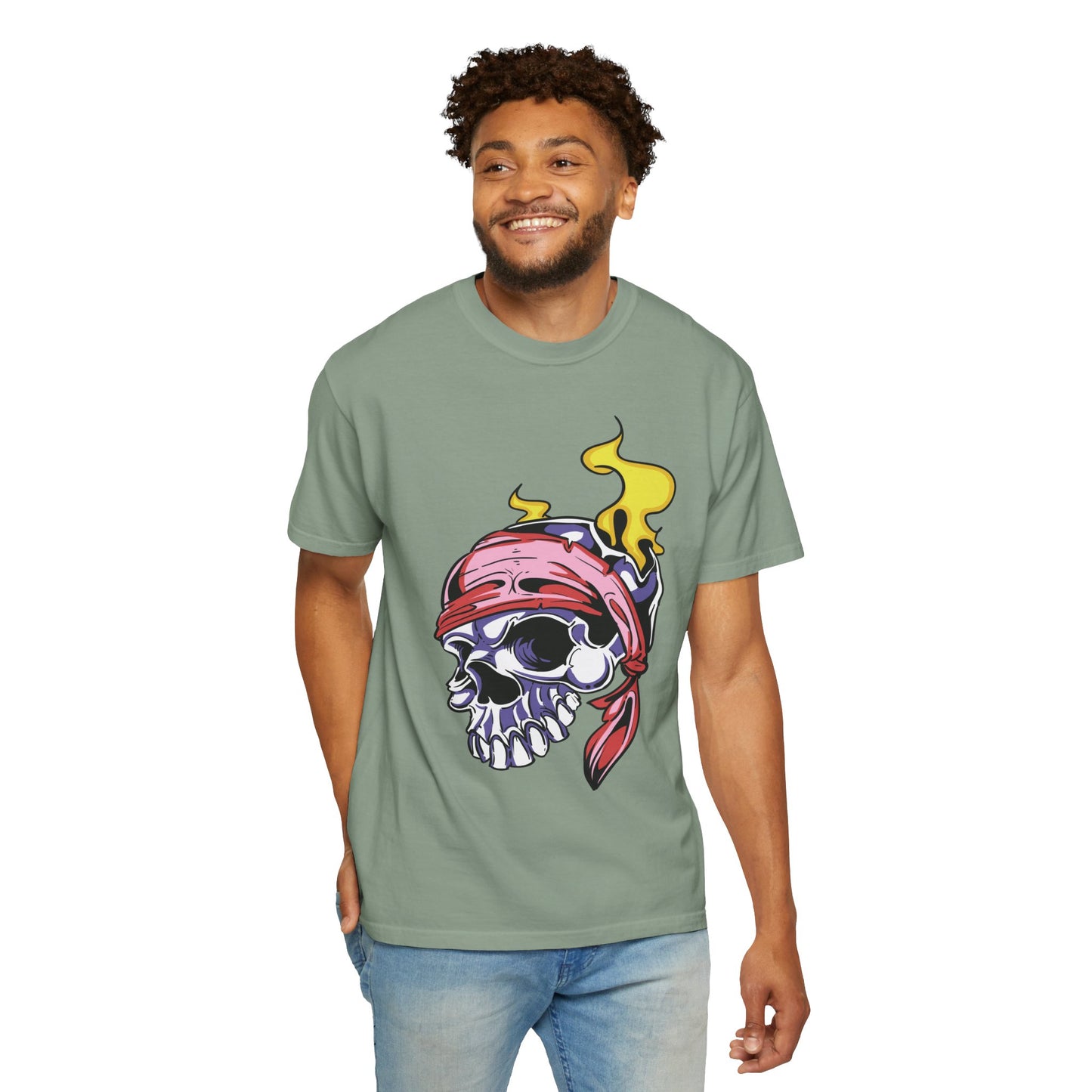 Unisex Cotton Tee Shirt with Skull