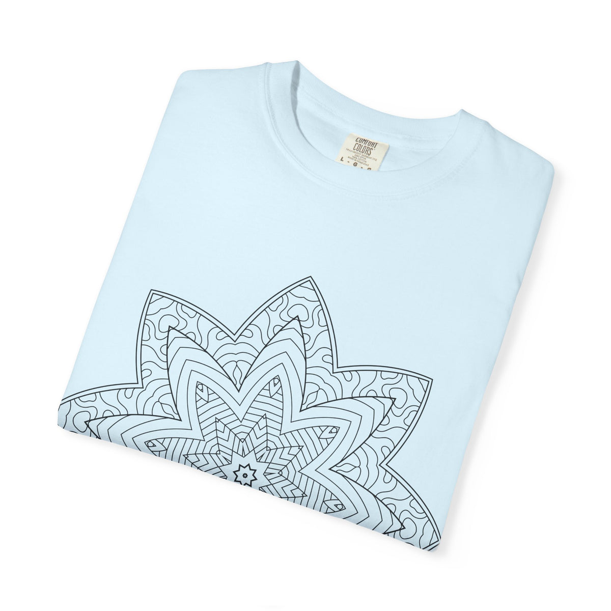 Unisex Garment Dyed Cotton T-Shirt with Mandala Graphic Design