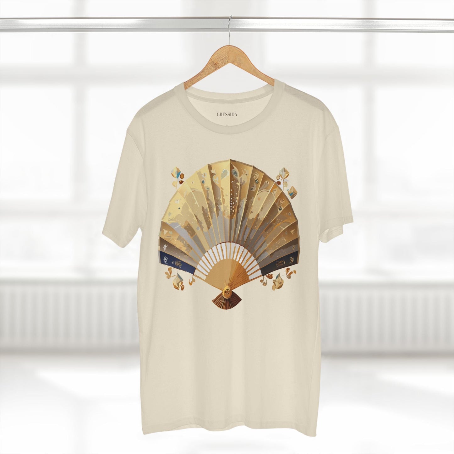 Antique Fan Graphic Design T-Shirt Unisex 100 Cotton Floral Carnival Artwork Tee 24