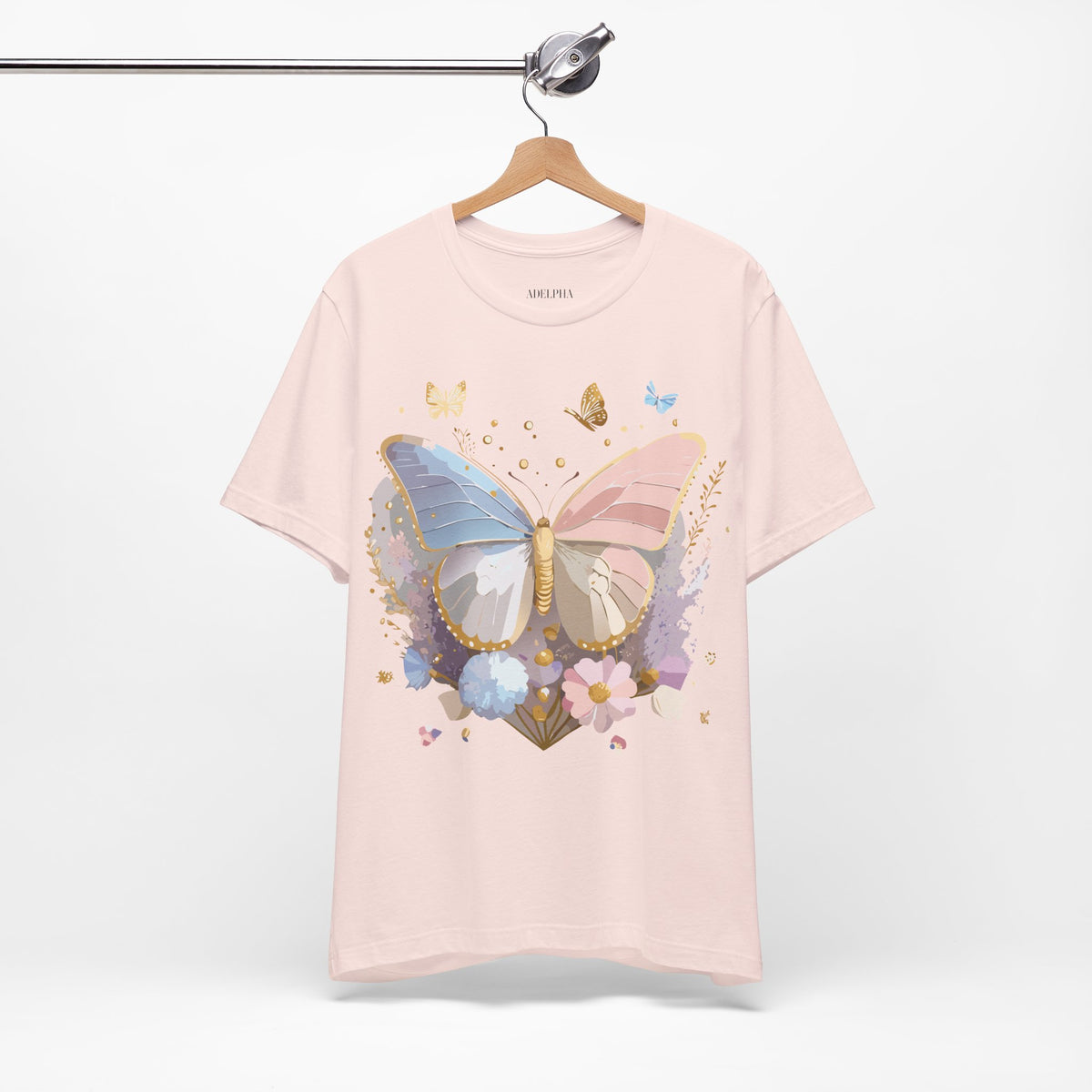 Butterfly Graphic Unisex Cotton Bella+Canvas Tee with Art Design n77