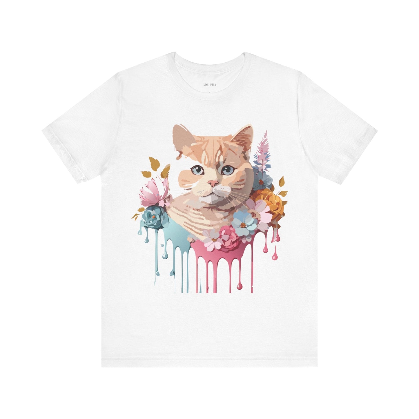 Cat Shirt Graphic Tee Unisex Vintage Inspired Adelpha Art Design