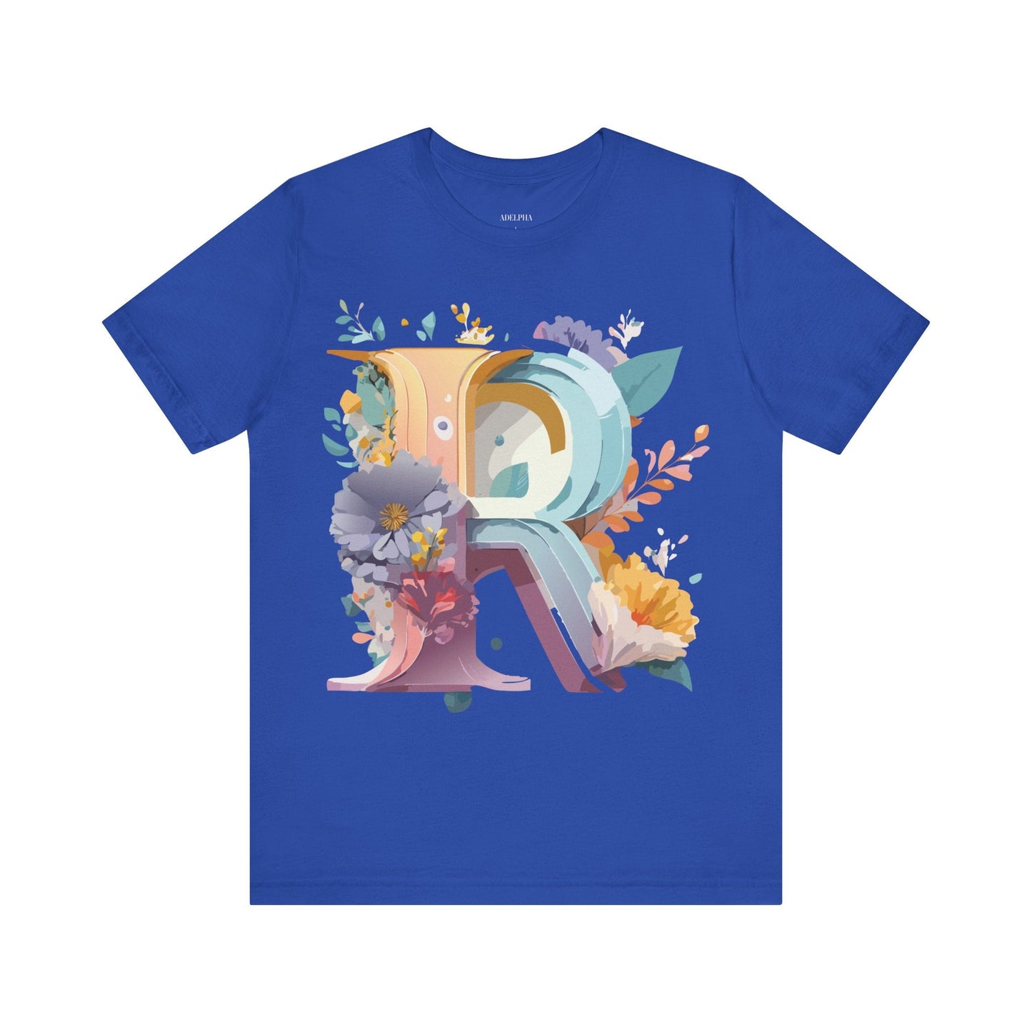 Letter R Graphic Tee Unisex Short Sleeve Vintage Inspired Shirt By Adelpha Art Design Tee