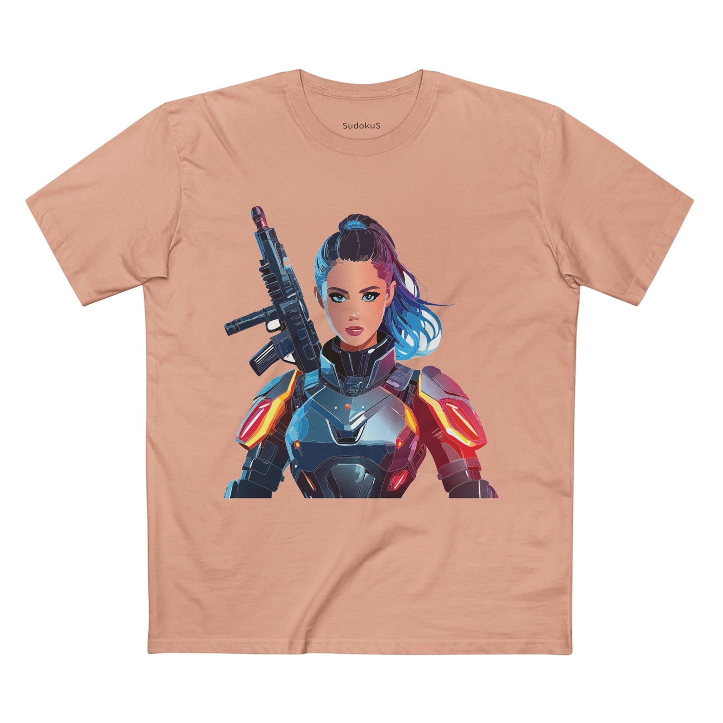 Army-woman Graphic Unisex 100 Cotton Staple Tee 15