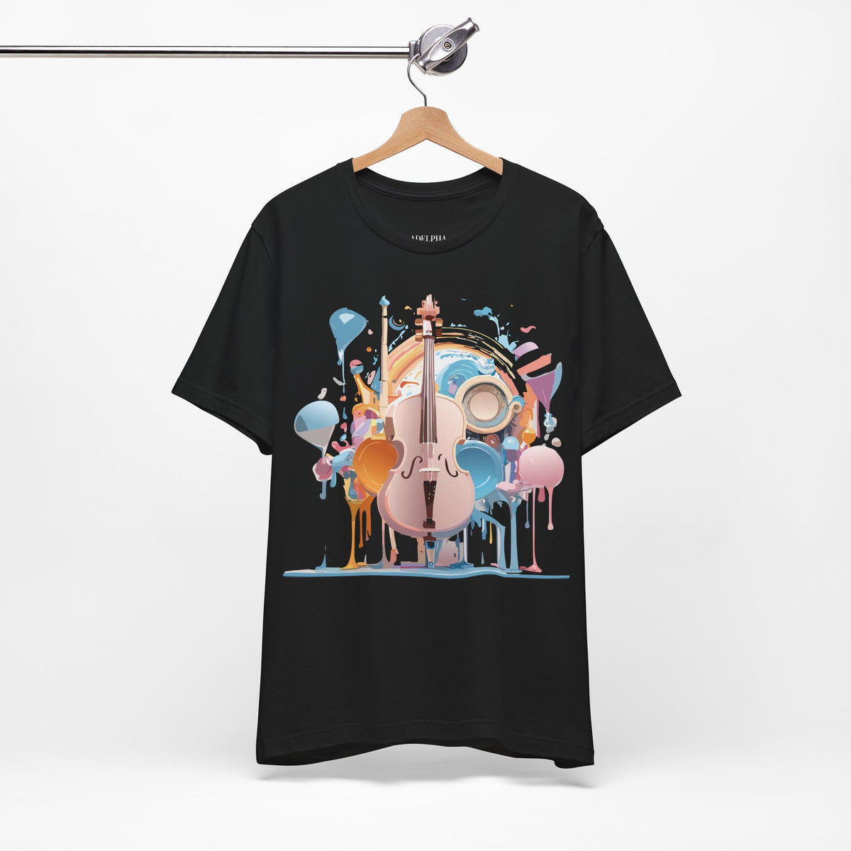 Music Graphic Unisex Cotton Bella+Canvas Tee with Art Design n155