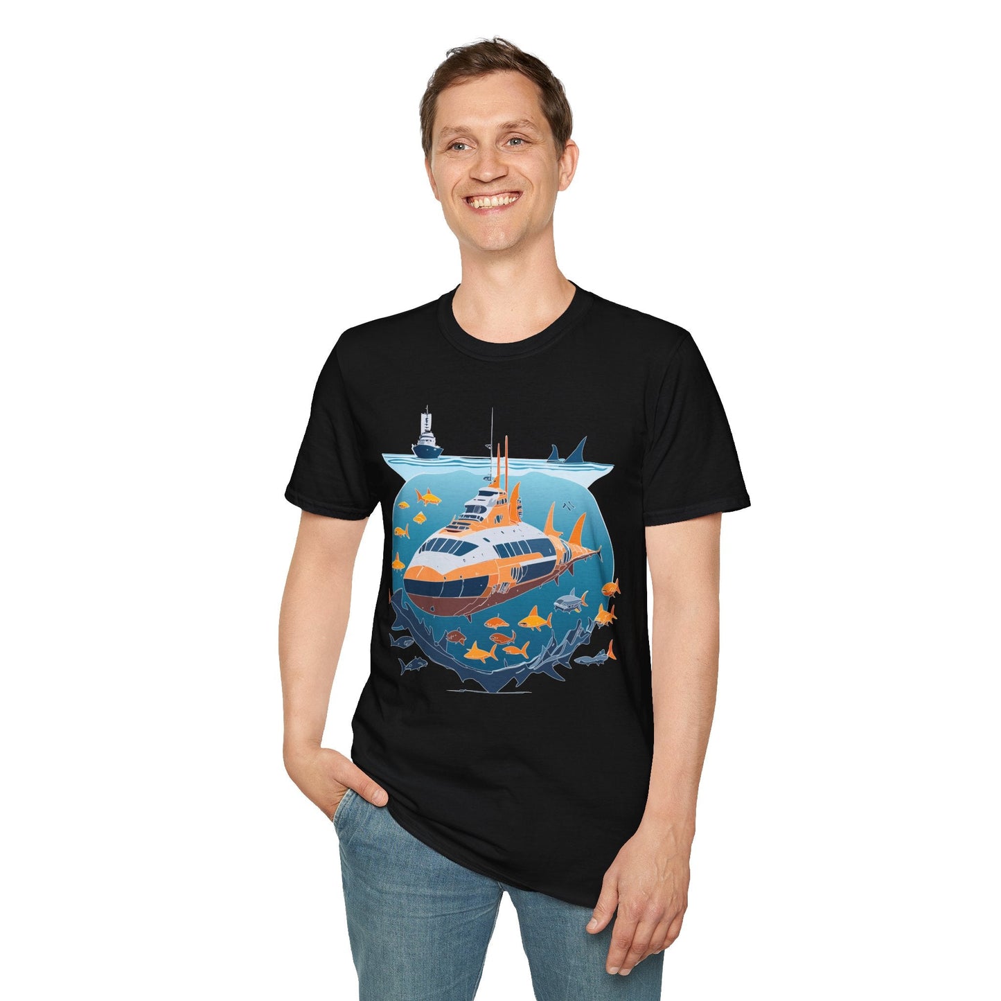 Ocean Tee Shirt Unisex Short Sleeve Gildan Softstyle 64000 Premium Comfort Ocean Artwork