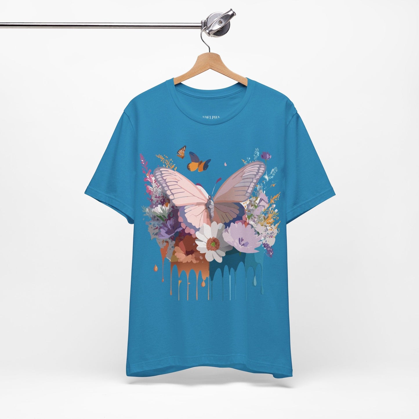 Butterfly Graphic Tee Unisex Vintage Art Design Adelpha Short Sleeve