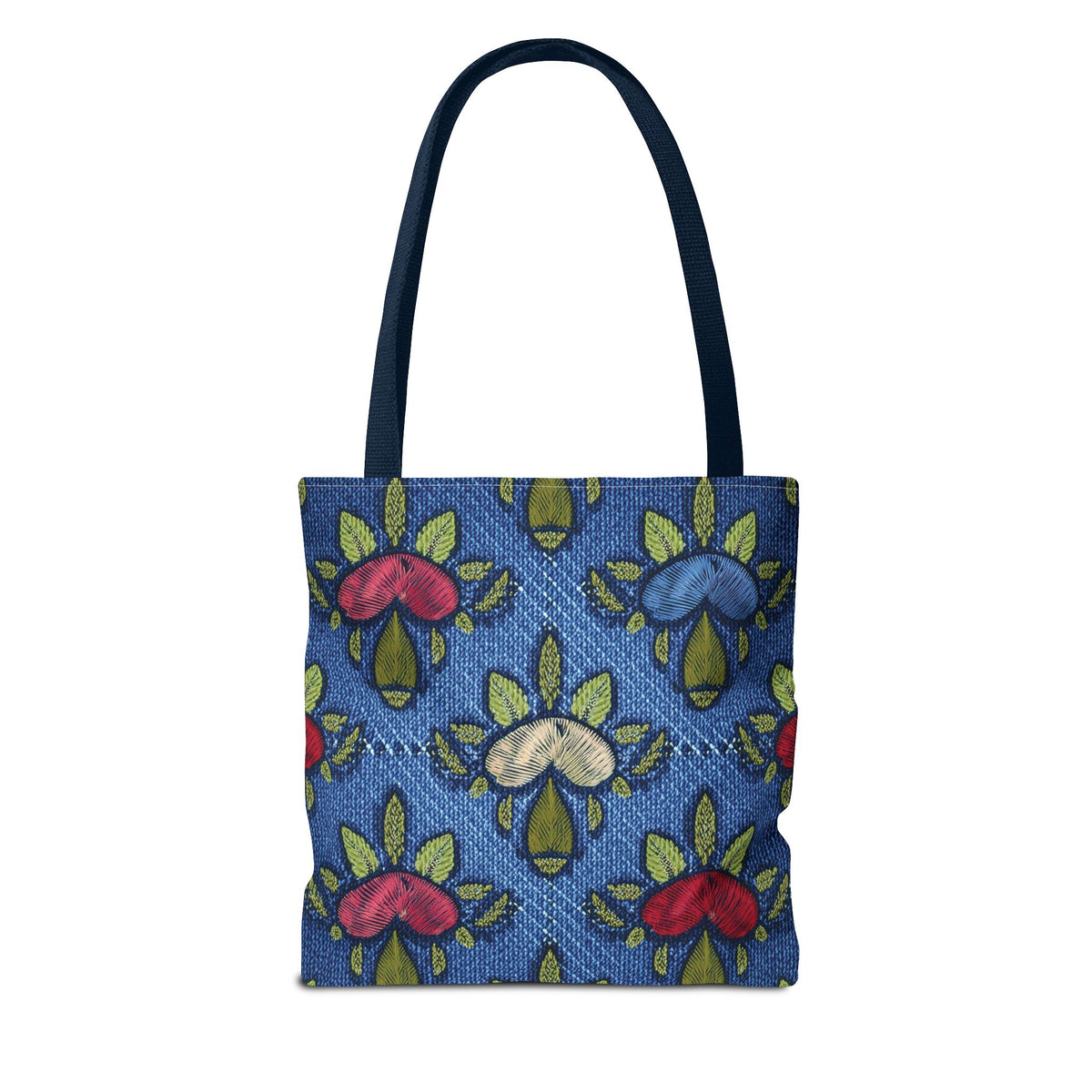 Denim Fabric Imitation Print Unisex Canvas Bag Poly Spun 3 Sizes Tote Bag 159-10