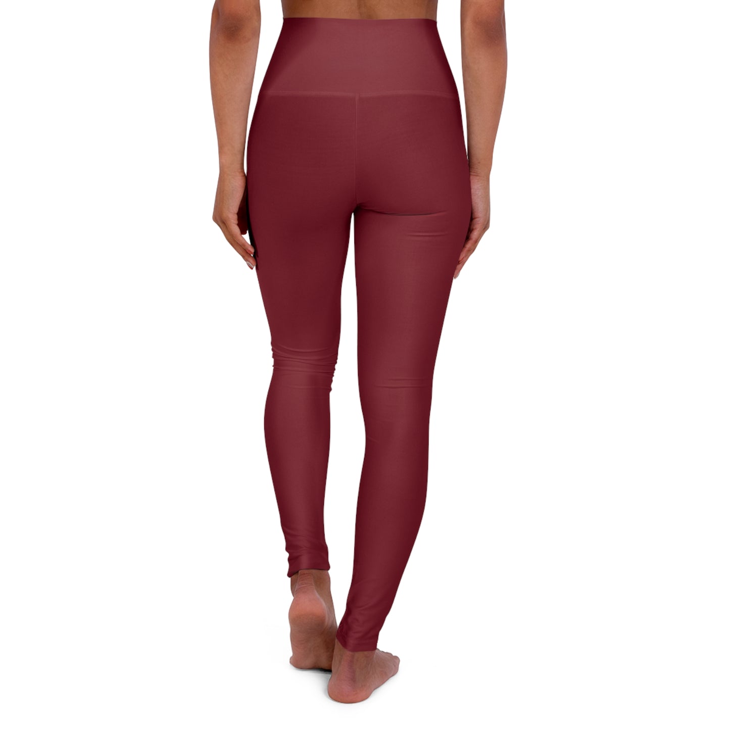 Burgundy Color High-Waist Yoga Leggings Women's Seamless Poly-Span Stretchy Pants XS-2XL