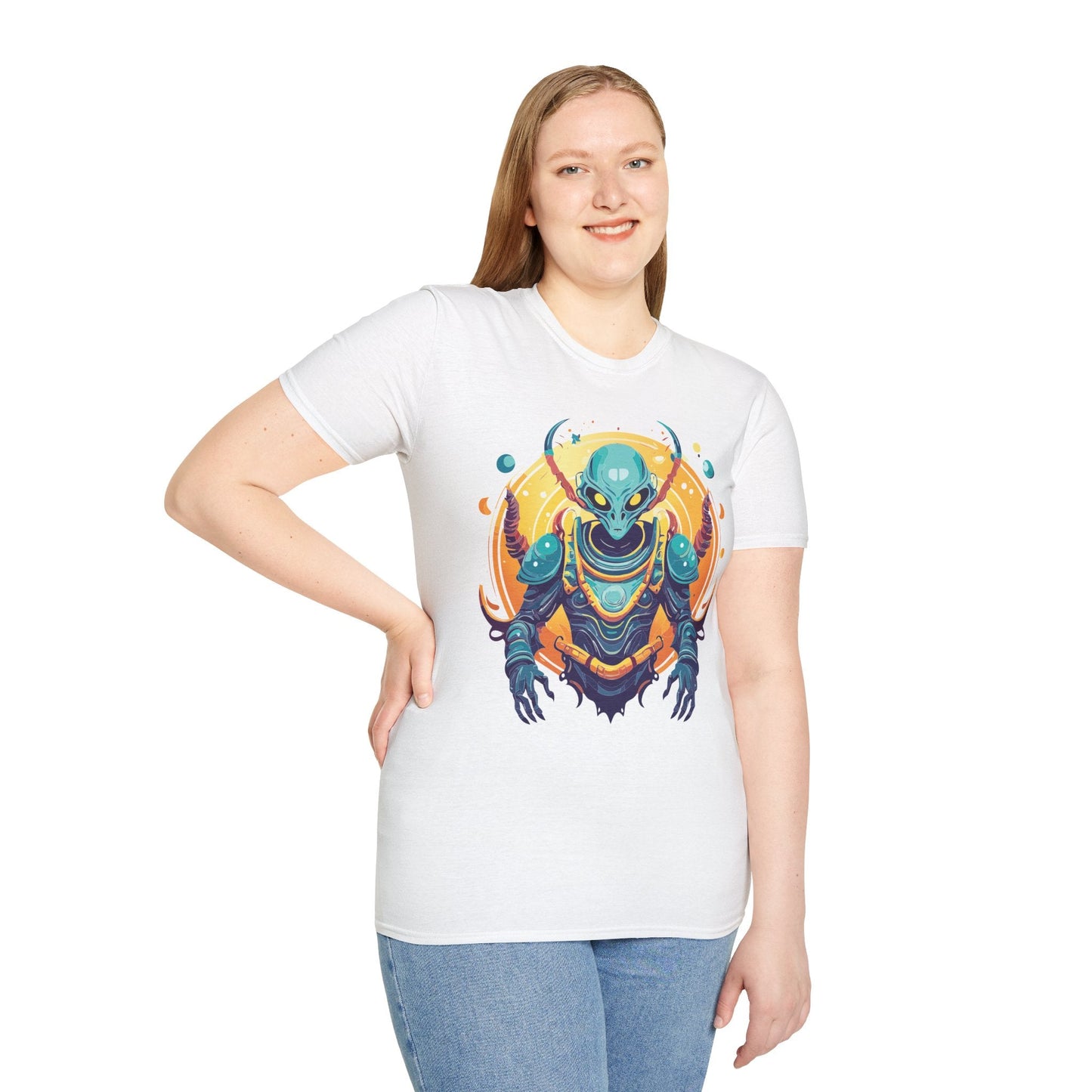 Cosmos Alien T Shirt Unisex Softstyle Short Sleeve Tee With Alien Art Design Artwork