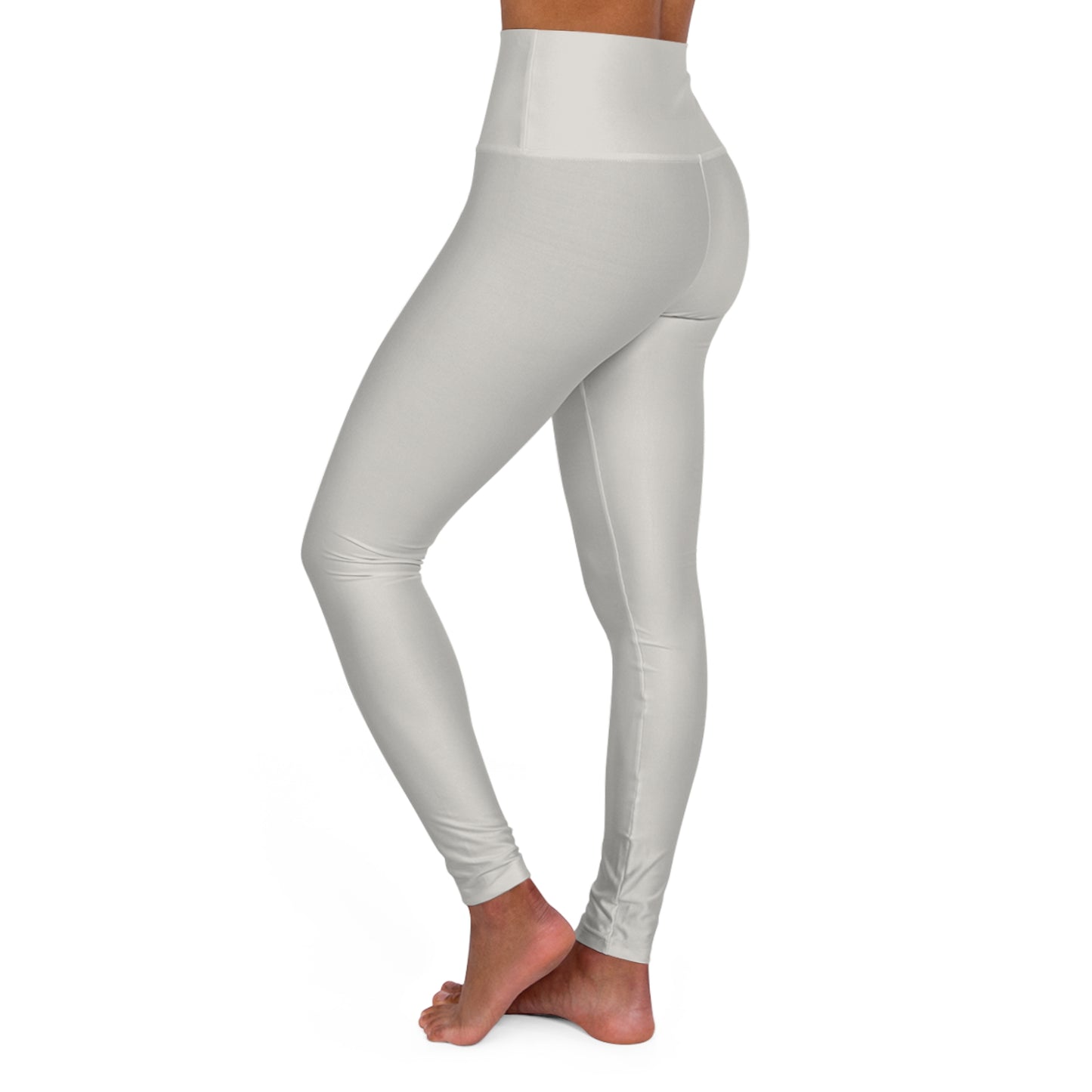 Dust Grey Color High-Waist Yoga Leggings Women's Seamless Poly-Span Stretchy Performance Pants
