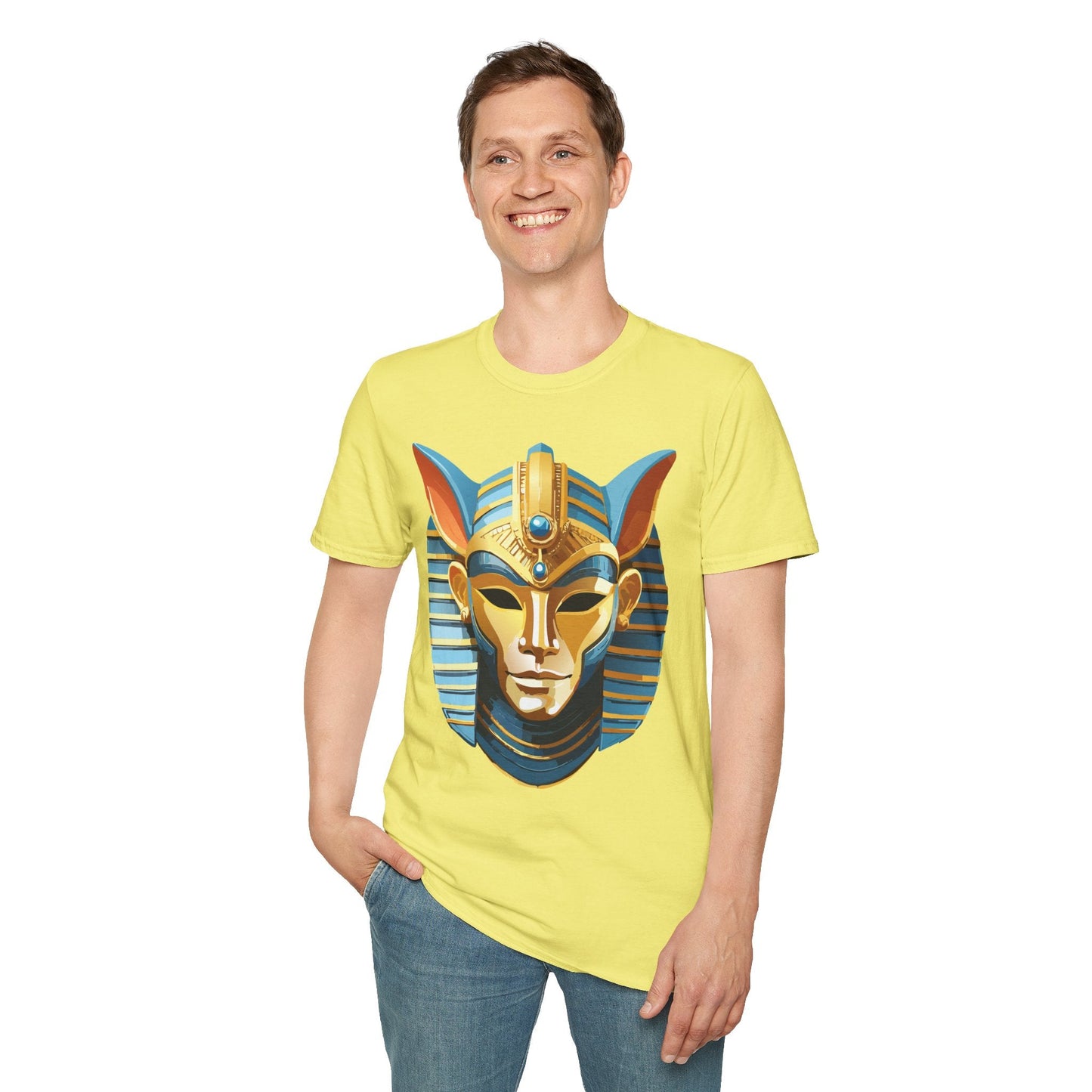 Mask Tee Shirt Unisex Softstyle Cotton Tee With Masquerade Art Design Gildan Softstyle