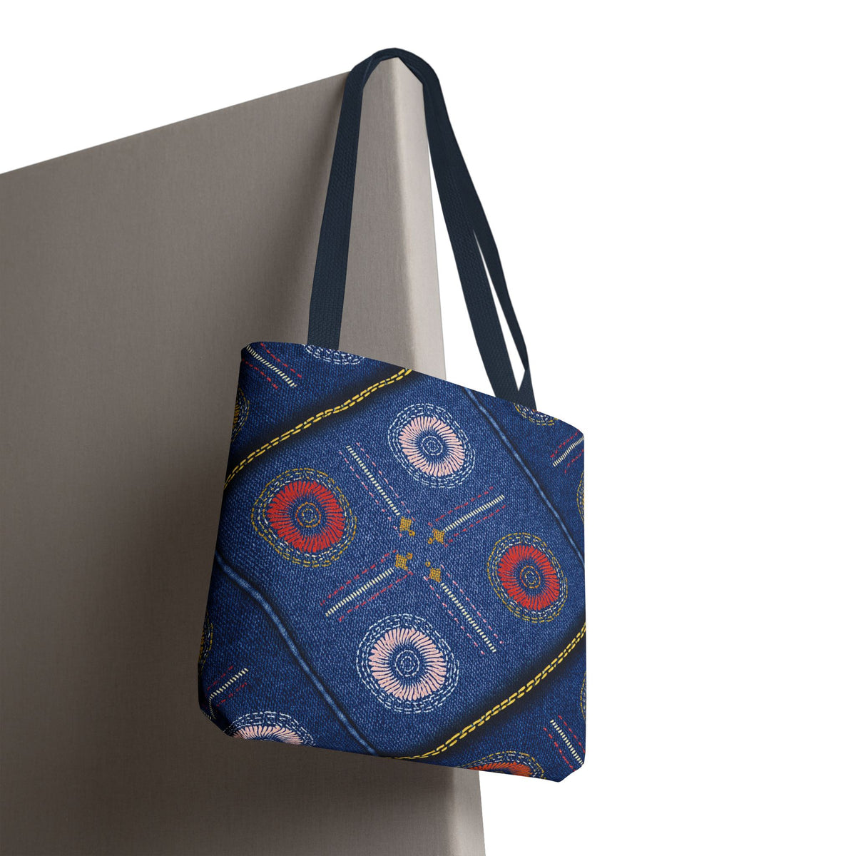 Diwali Graphic Denim Fabric Imitation Print Unisex Canvas Bag Poly Spun 3 Sizes Tote Bag 205-20