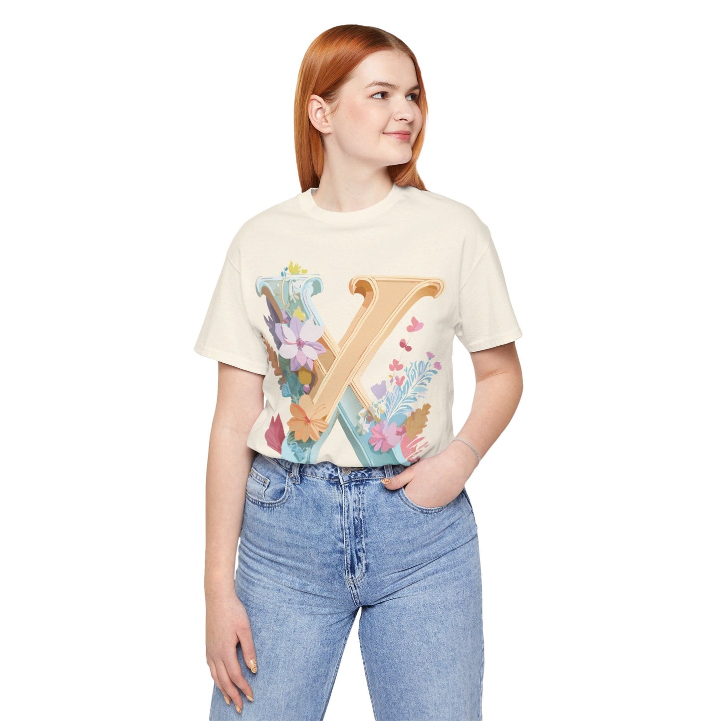 Letter X Shirt Unisex Graphic Tee Adelpha Vintage Inspired Artwork Short Sleeve Edition